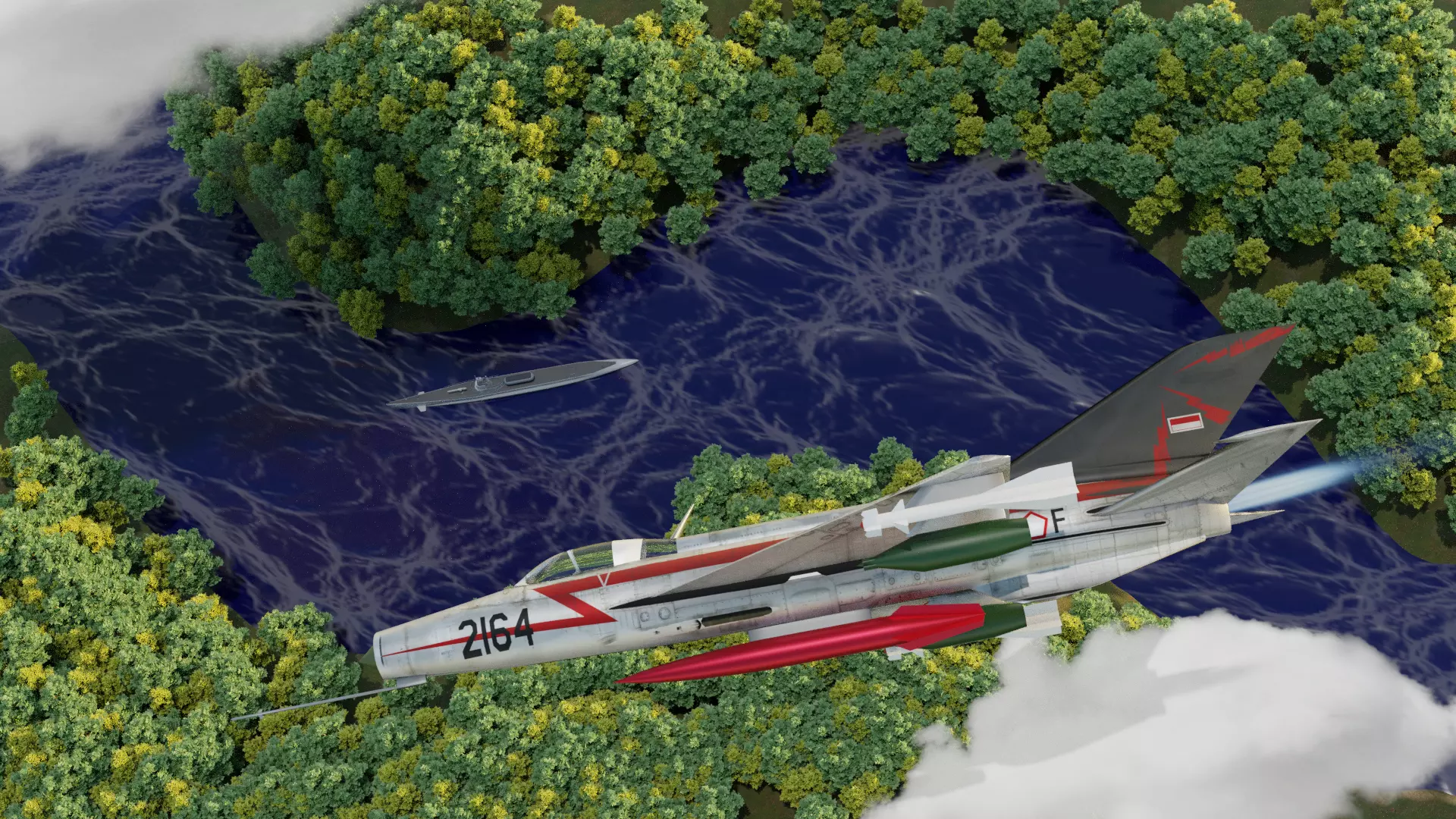 Low Poly MiG 21 F-13 Indonesian Air Force AURI Low-poly 3D model_0