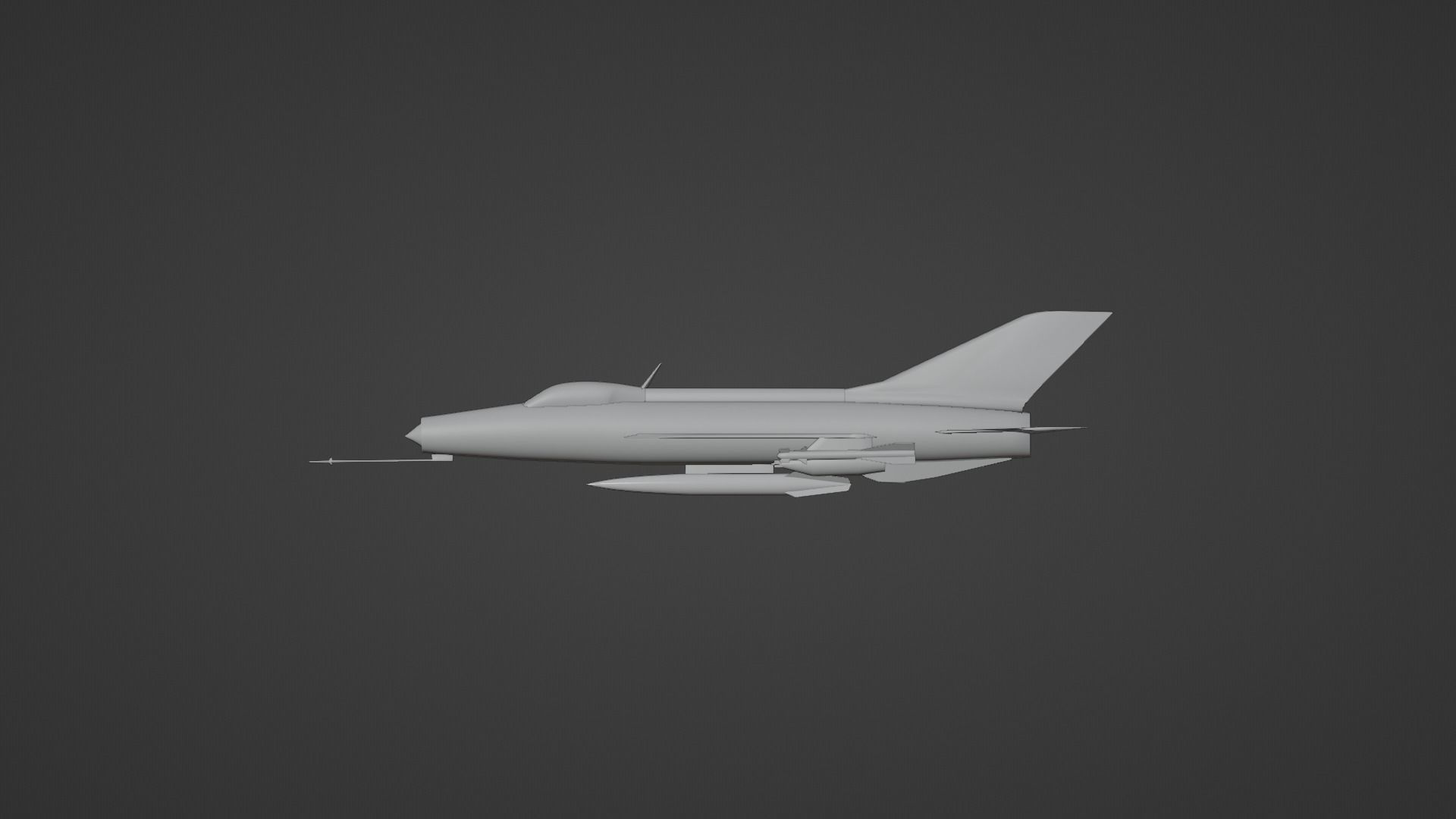 Low Poly MiG 21 F-13 Indonesian Air Force AURI Low-poly 3D model_4