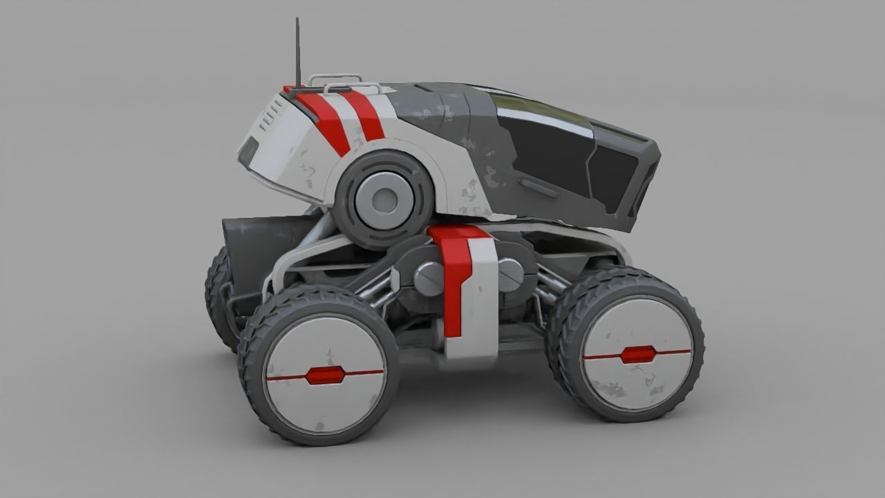 sci-fi truck  3D model_2