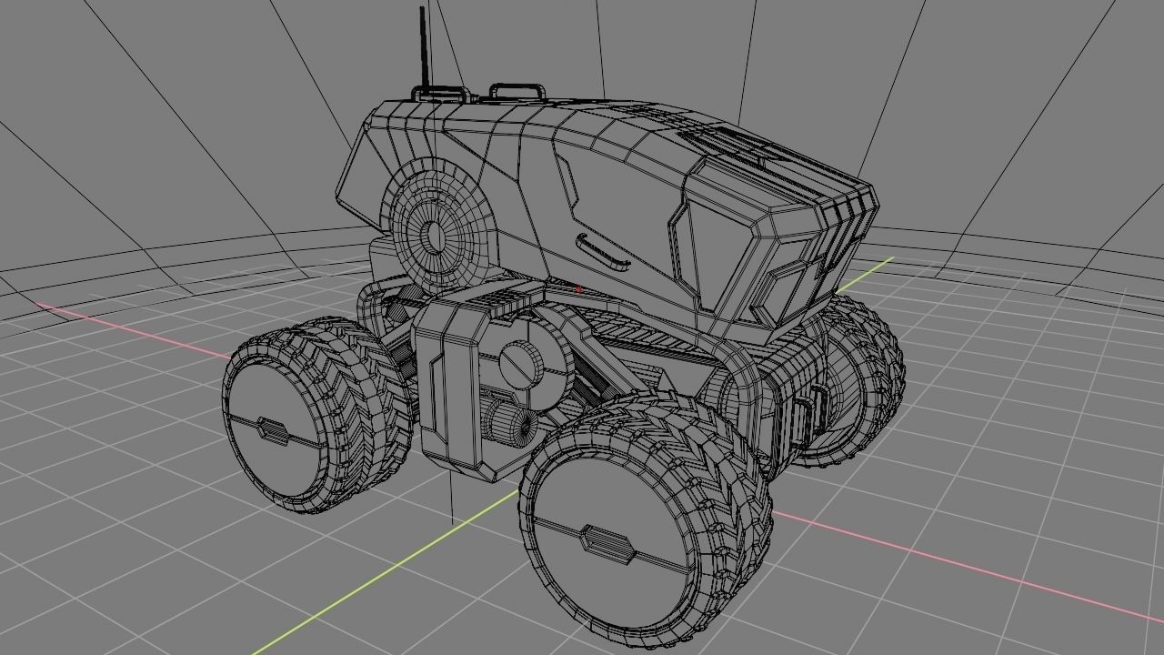 sci-fi truck  3D model_5