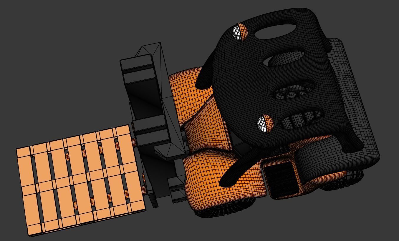 Cartoon Forklift 3D model_8