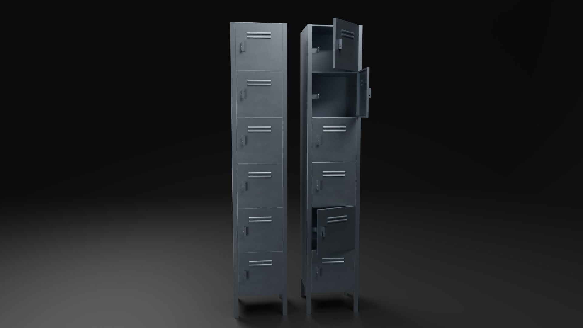 Metal Locker Low-poly 3D model_1