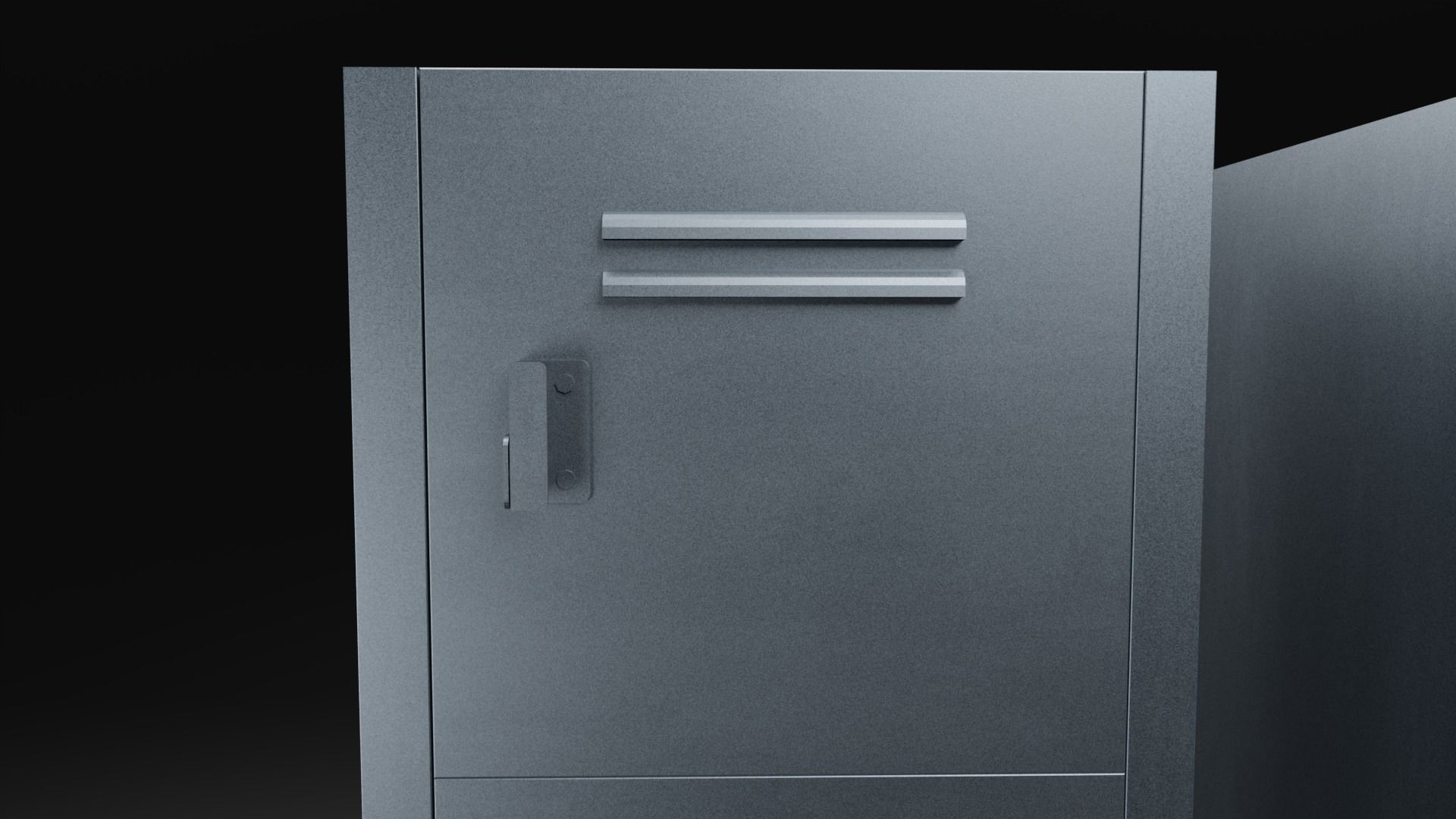 Metal Locker Low-poly 3D model_4