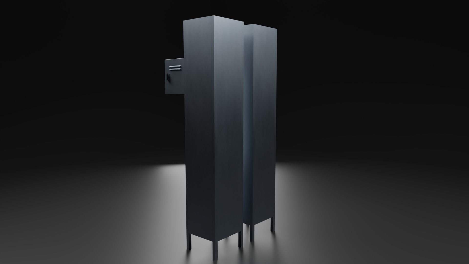 Metal Locker Low-poly 3D model_3