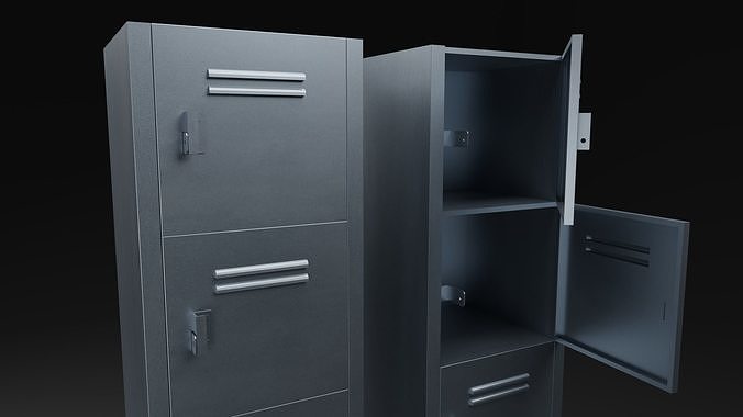 Metal Locker Low-poly 3D model