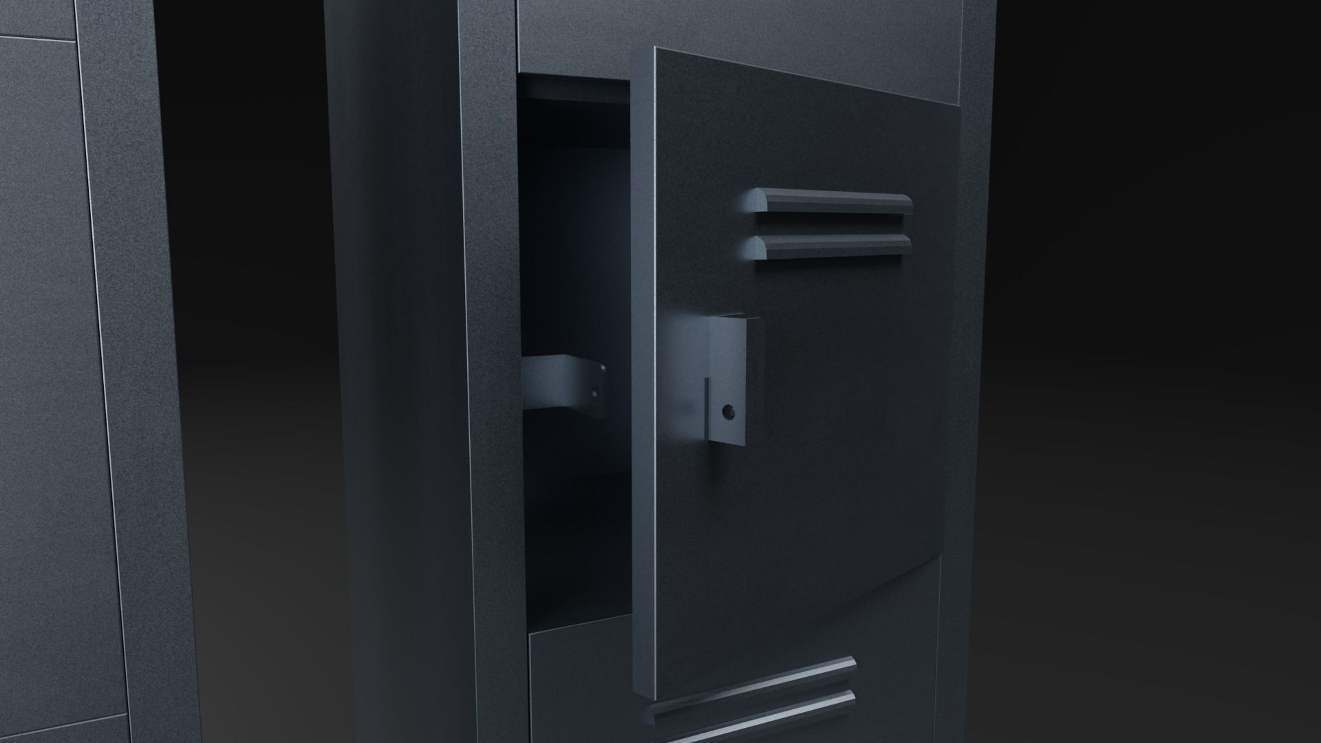 Metal Locker Low-poly 3D model_5
