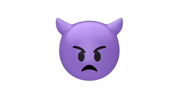 Apple Angry Face with Horns