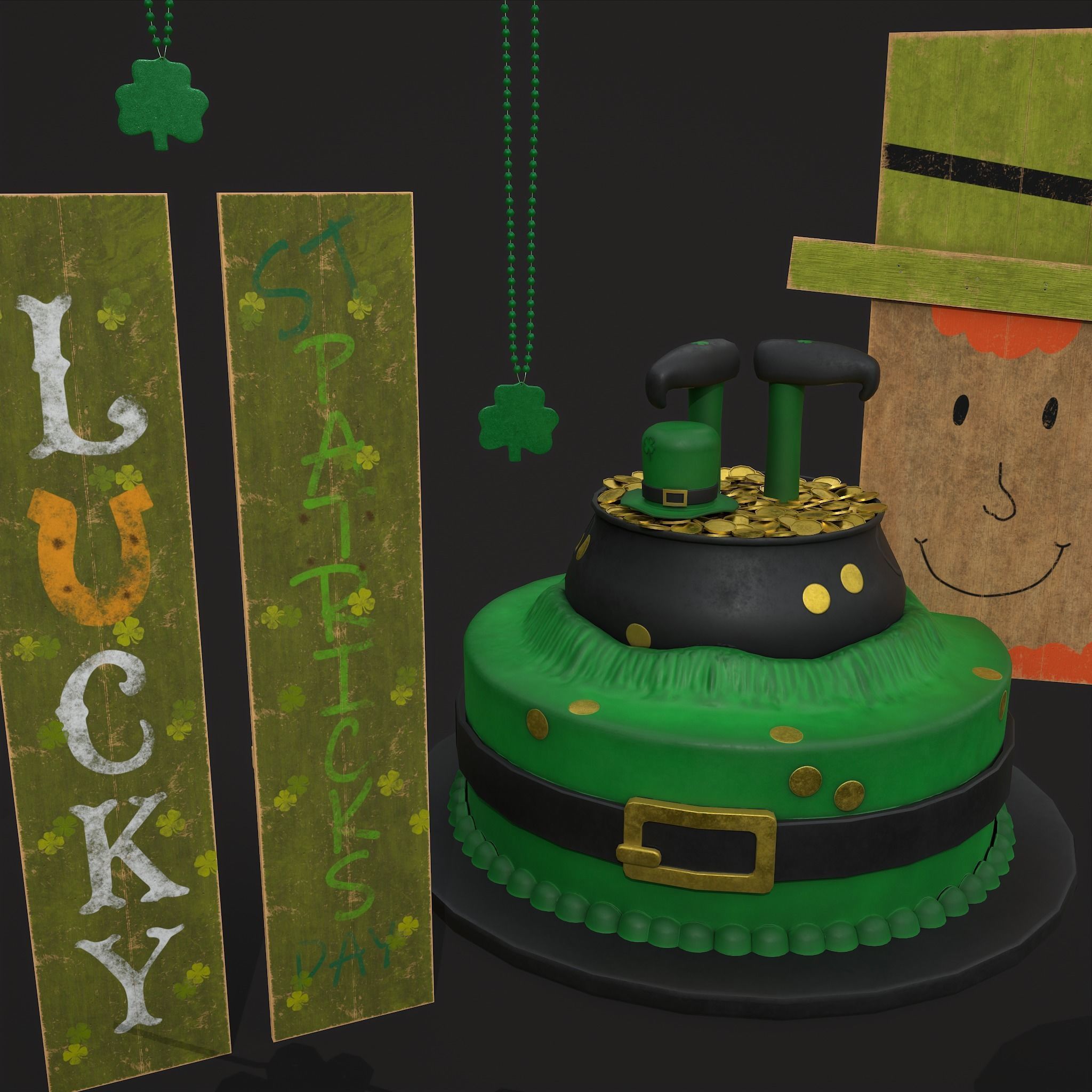 St Patricks Day Lucky Party Pack  3D Model Collection_10
