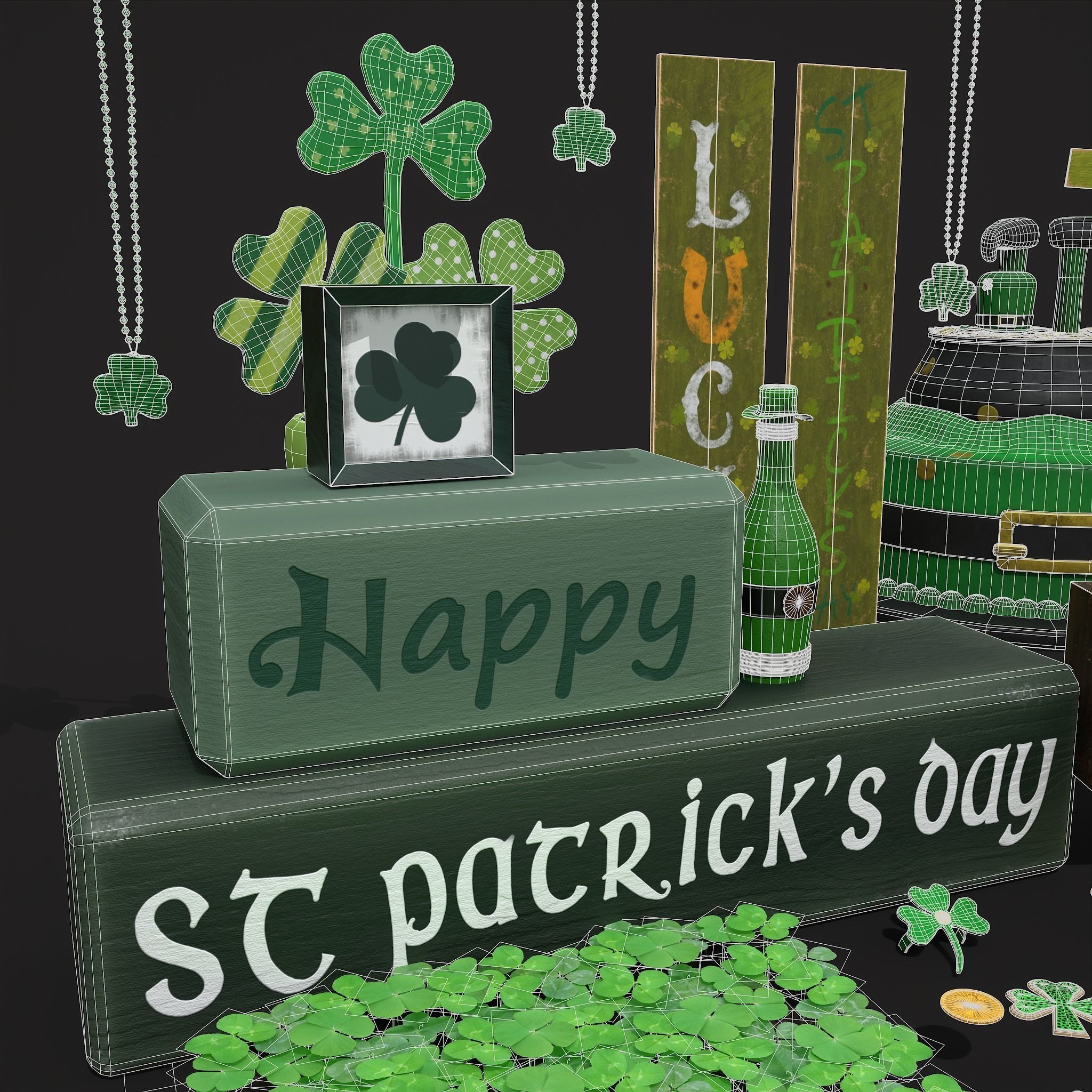 St Patricks Day Lucky Party Pack  3D Model Collection_13