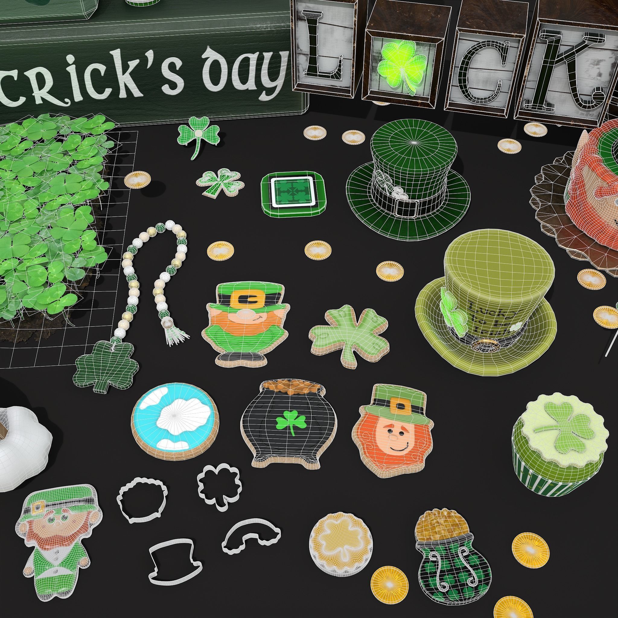 St Patricks Day Lucky Party Pack  3D Model Collection_7