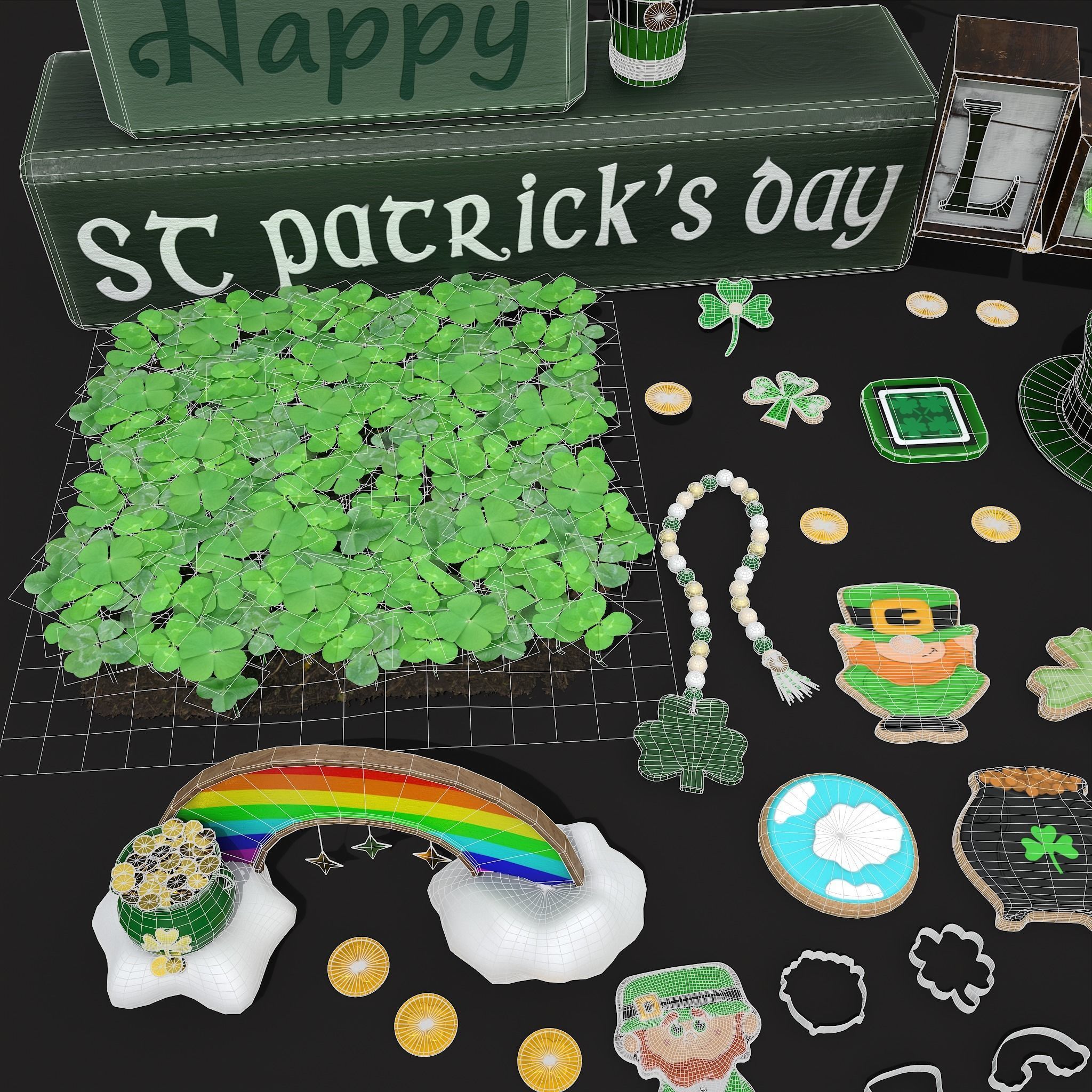 St Patricks Day Lucky Party Pack  3D Model Collection_9
