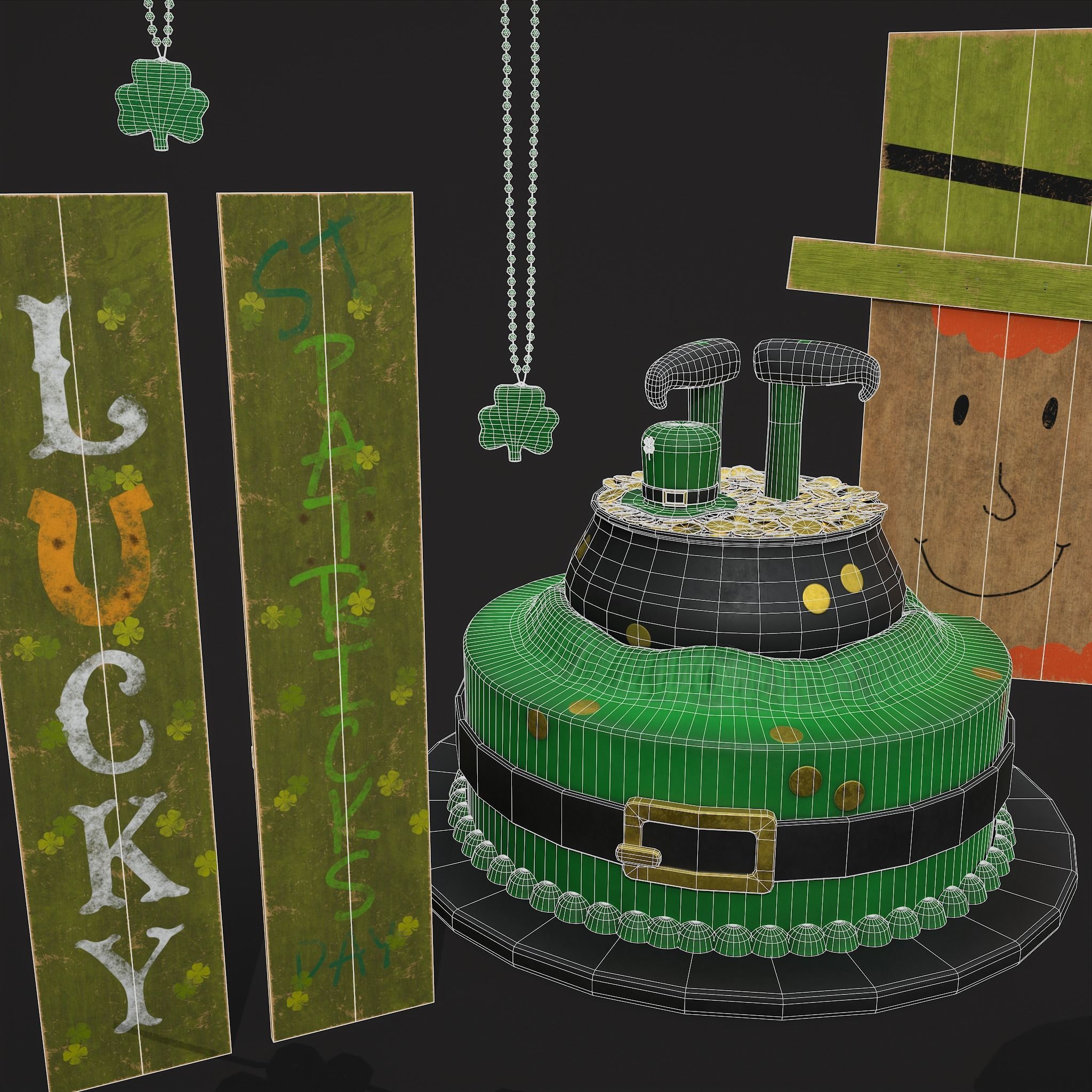 St Patricks Day Lucky Party Pack  3D Model Collection_11