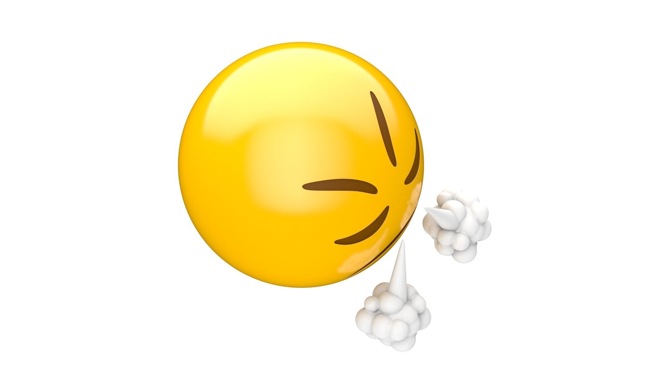 Apple Face with Steam From Nose 3D model_4