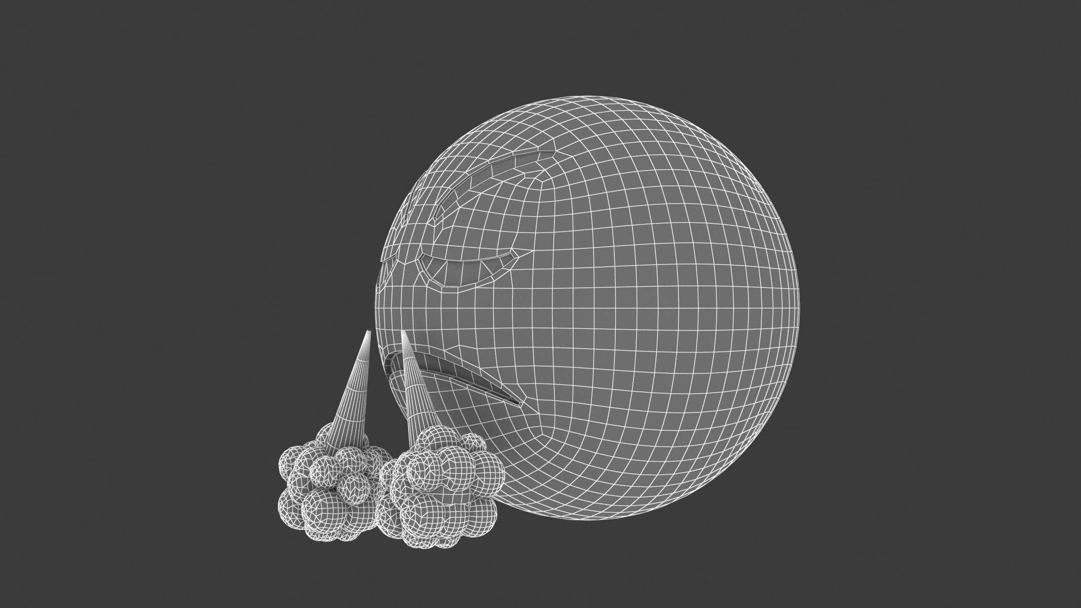 Apple Face with Steam From Nose 3D model_7