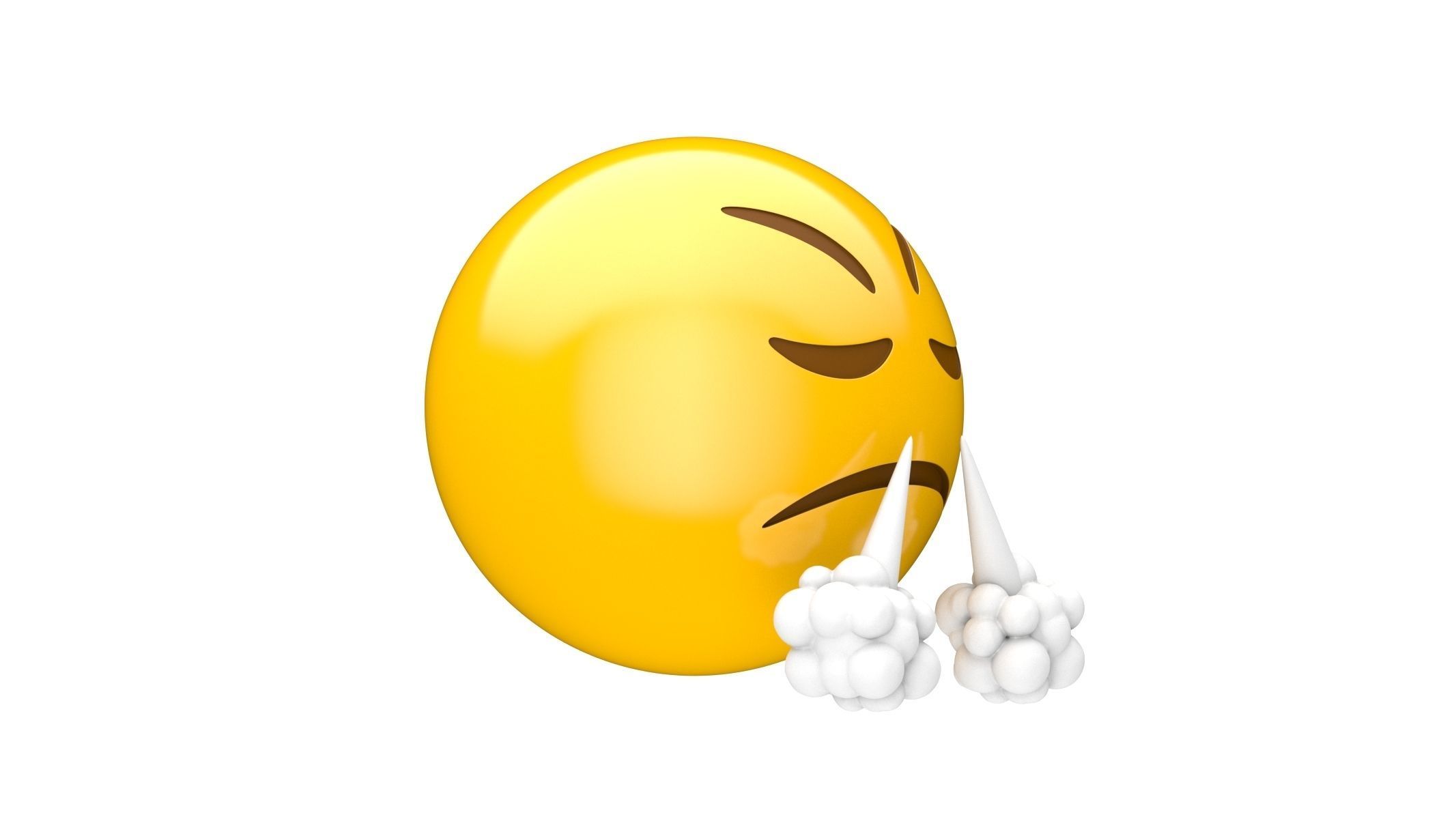 Apple Face with Steam From Nose 3D model_1