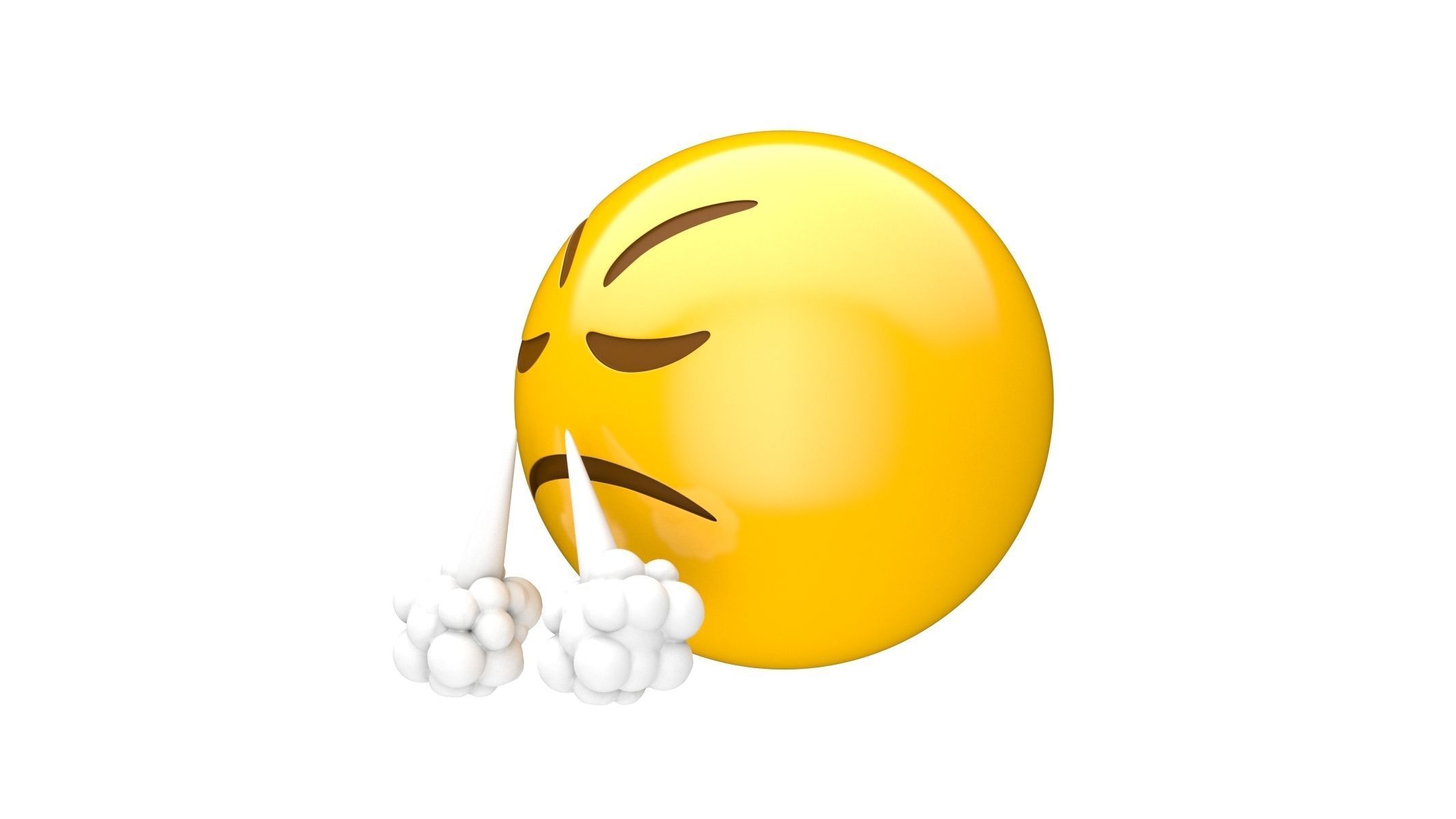 Apple Face with Steam From Nose 3D model_2