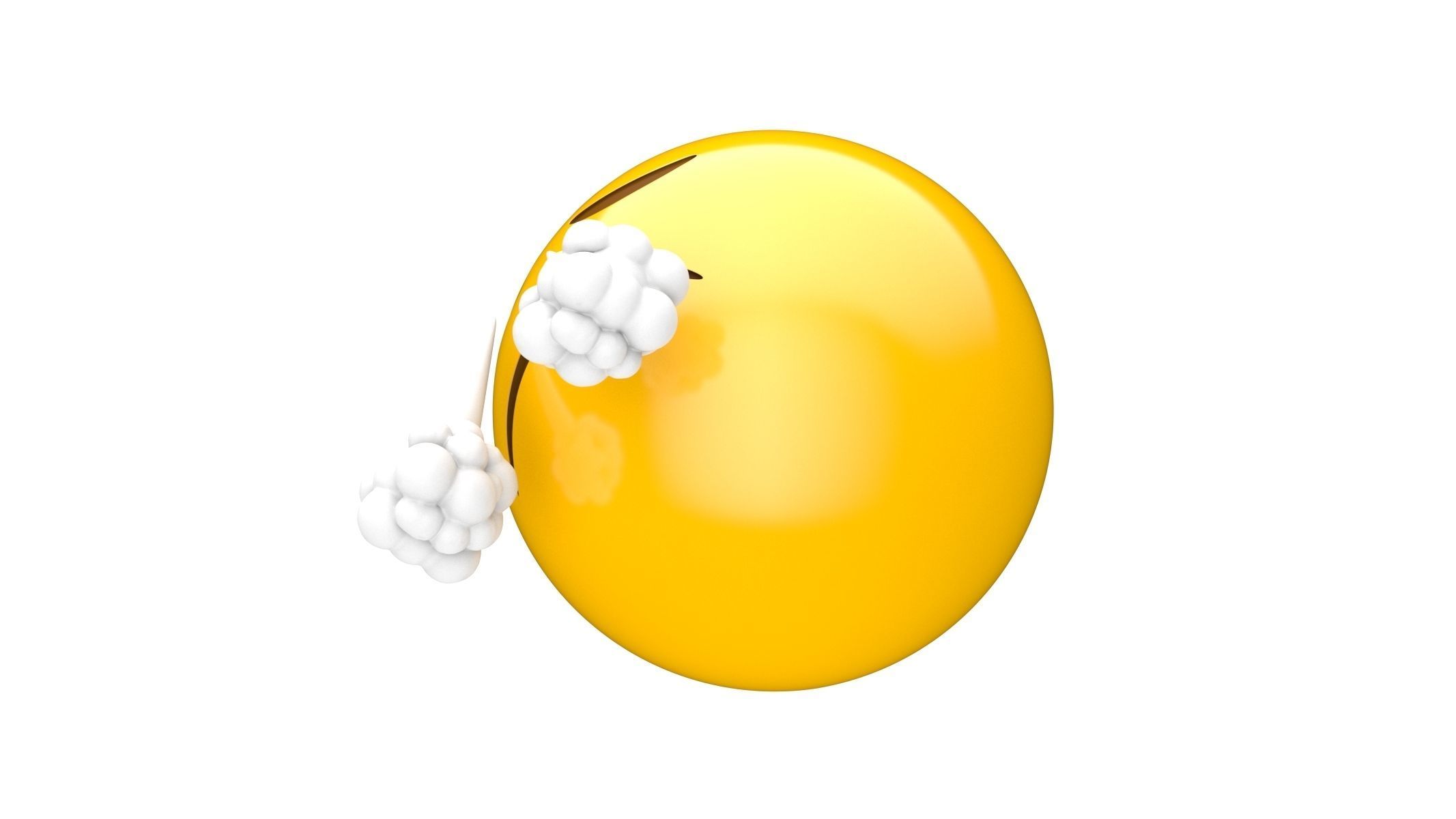 Apple Face with Steam From Nose 3D model_3