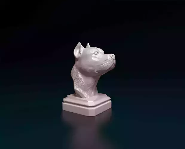 Staffordshire bull terrier head bust 3D print model