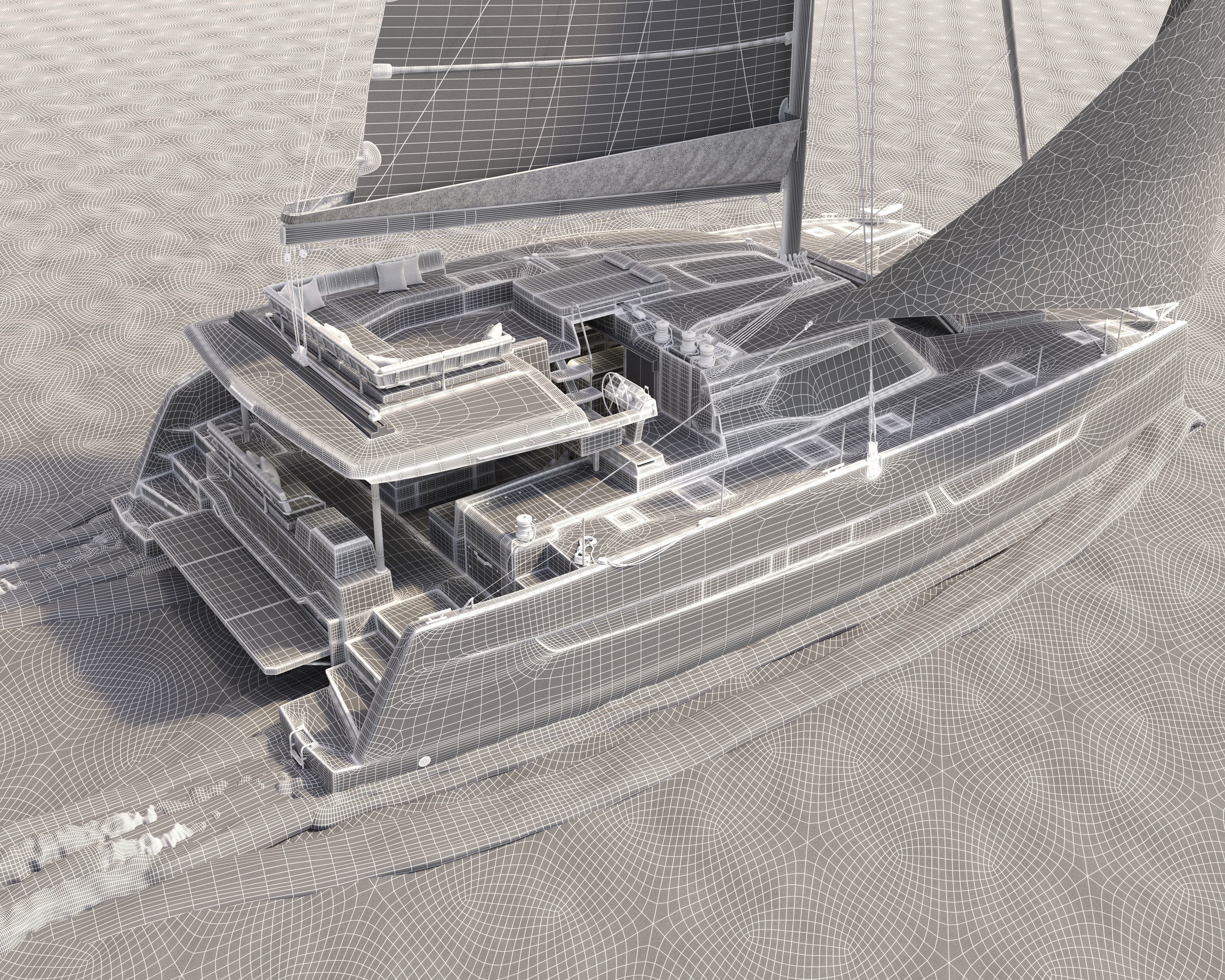aura 51 Catamaran 3D model_2