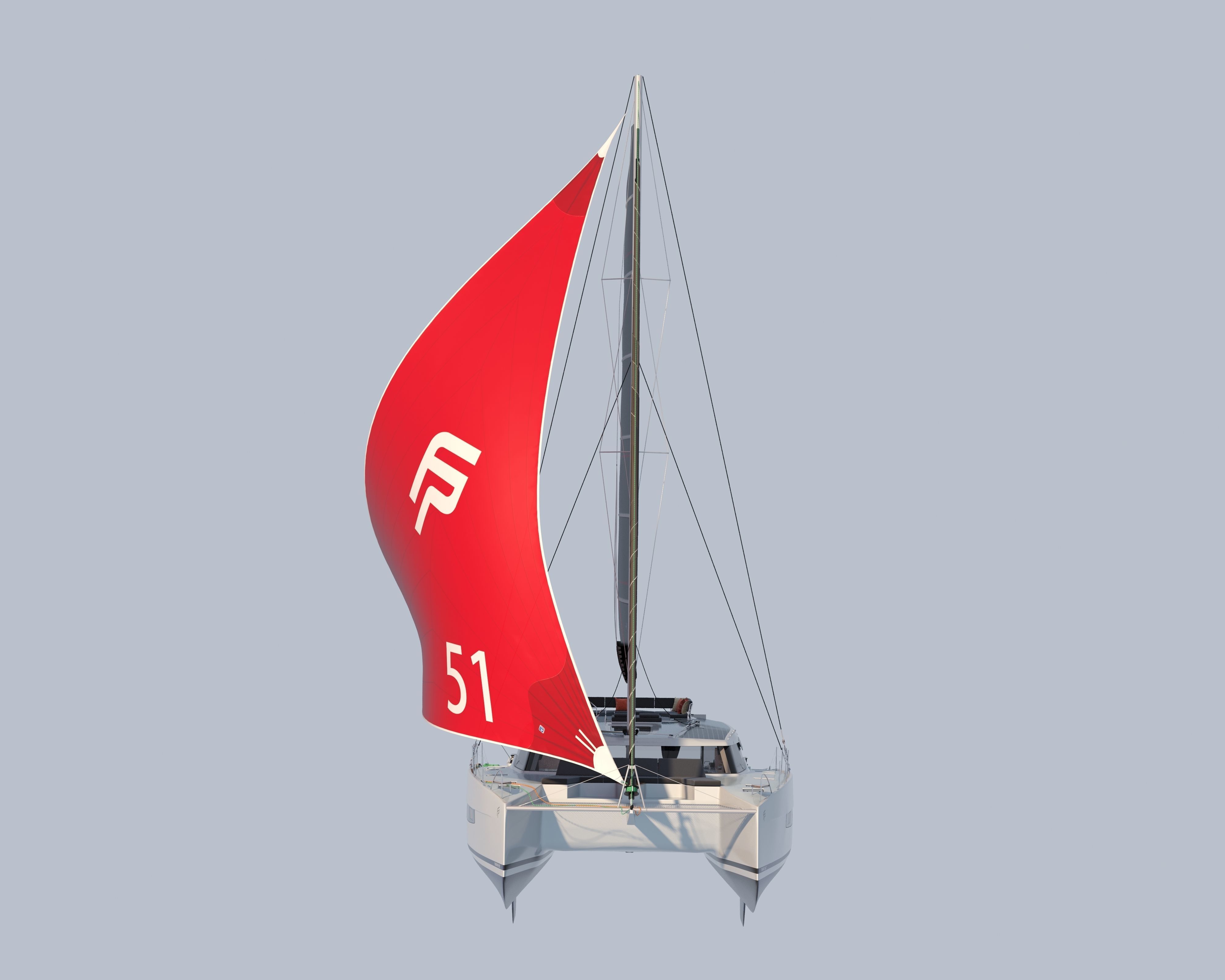 aura 51 Catamaran 3D model_11
