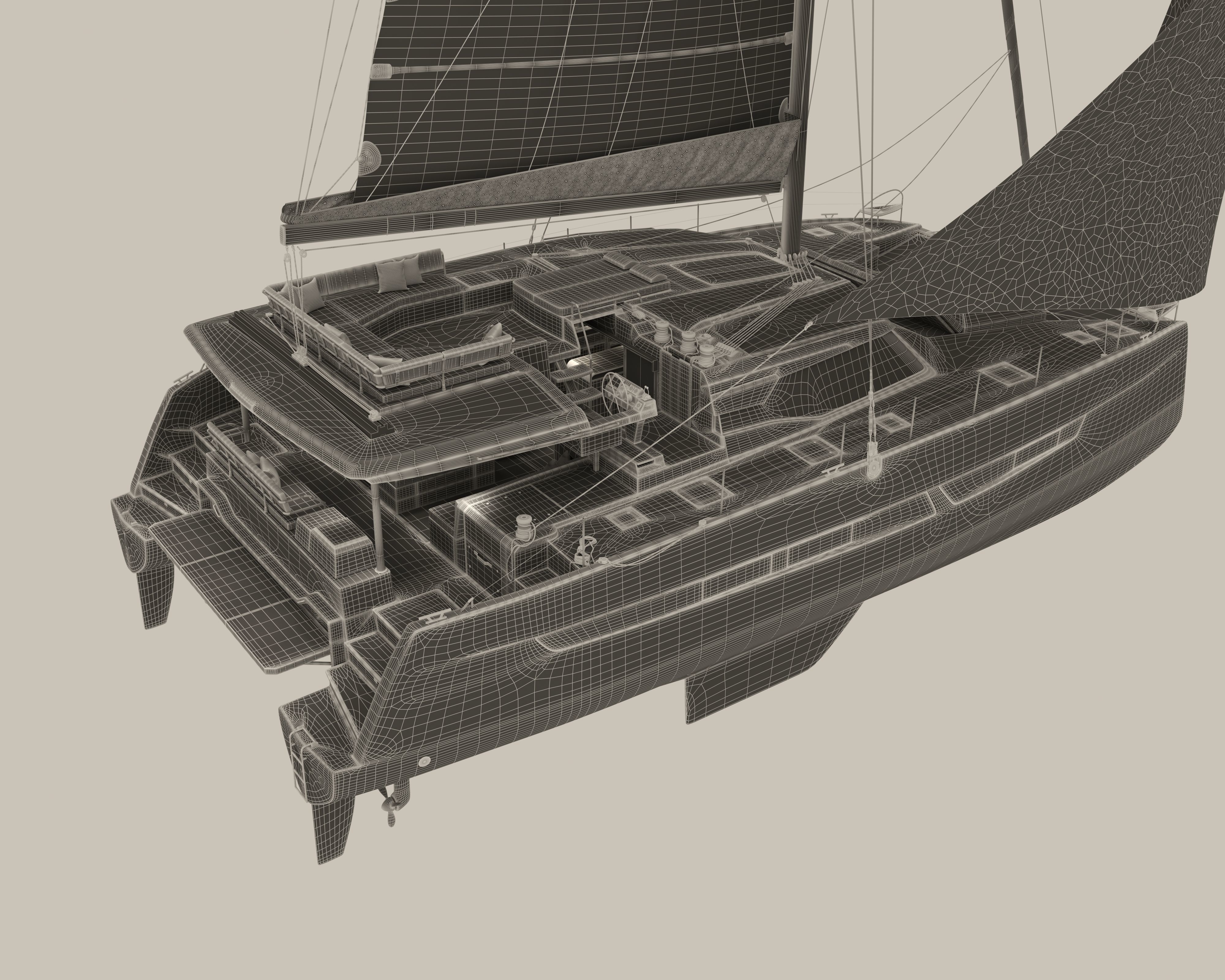 aura 51 Catamaran 3D model_3