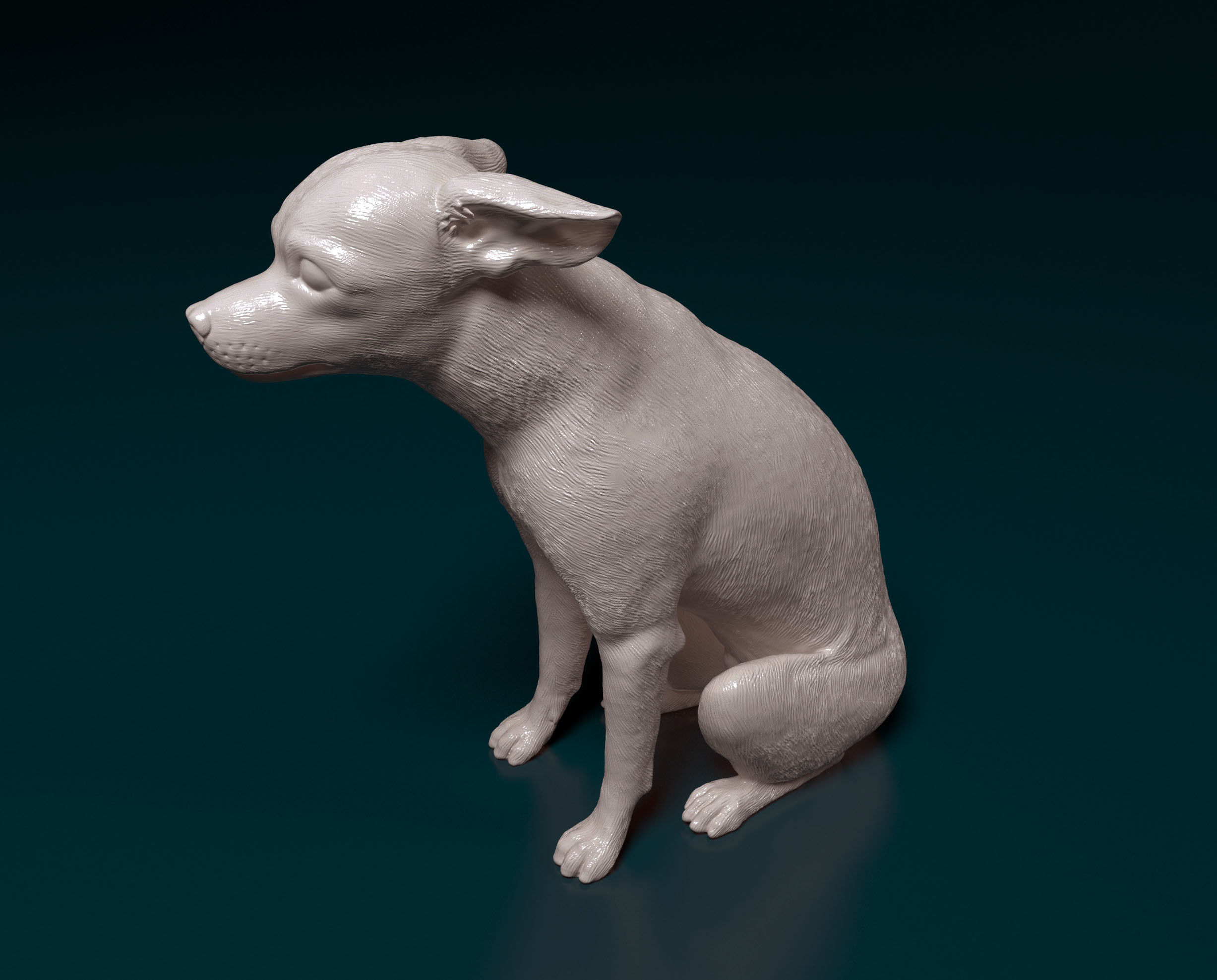 Toy terrier sitting 3D print model_6