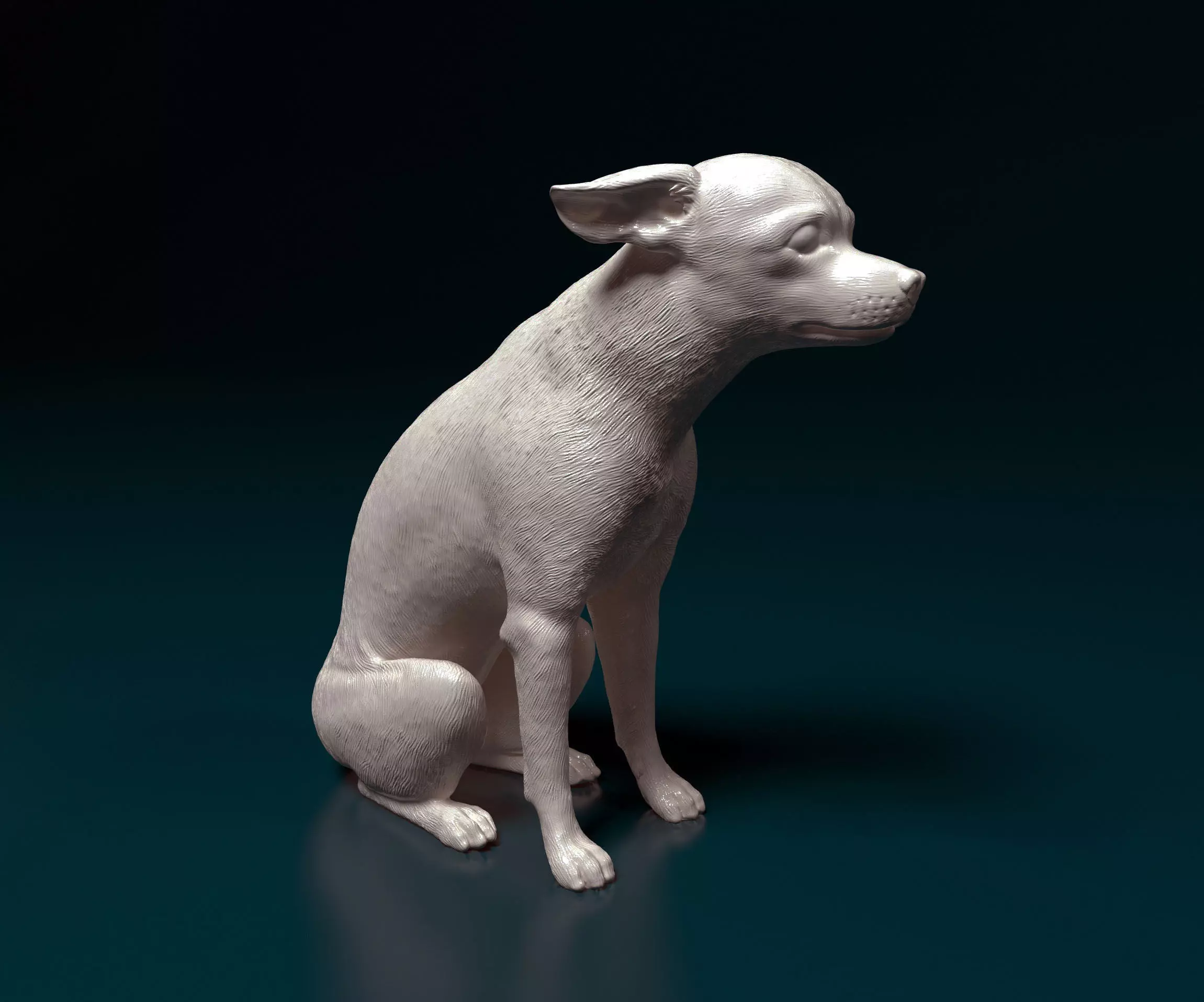 Toy terrier sitting 3D print model_0