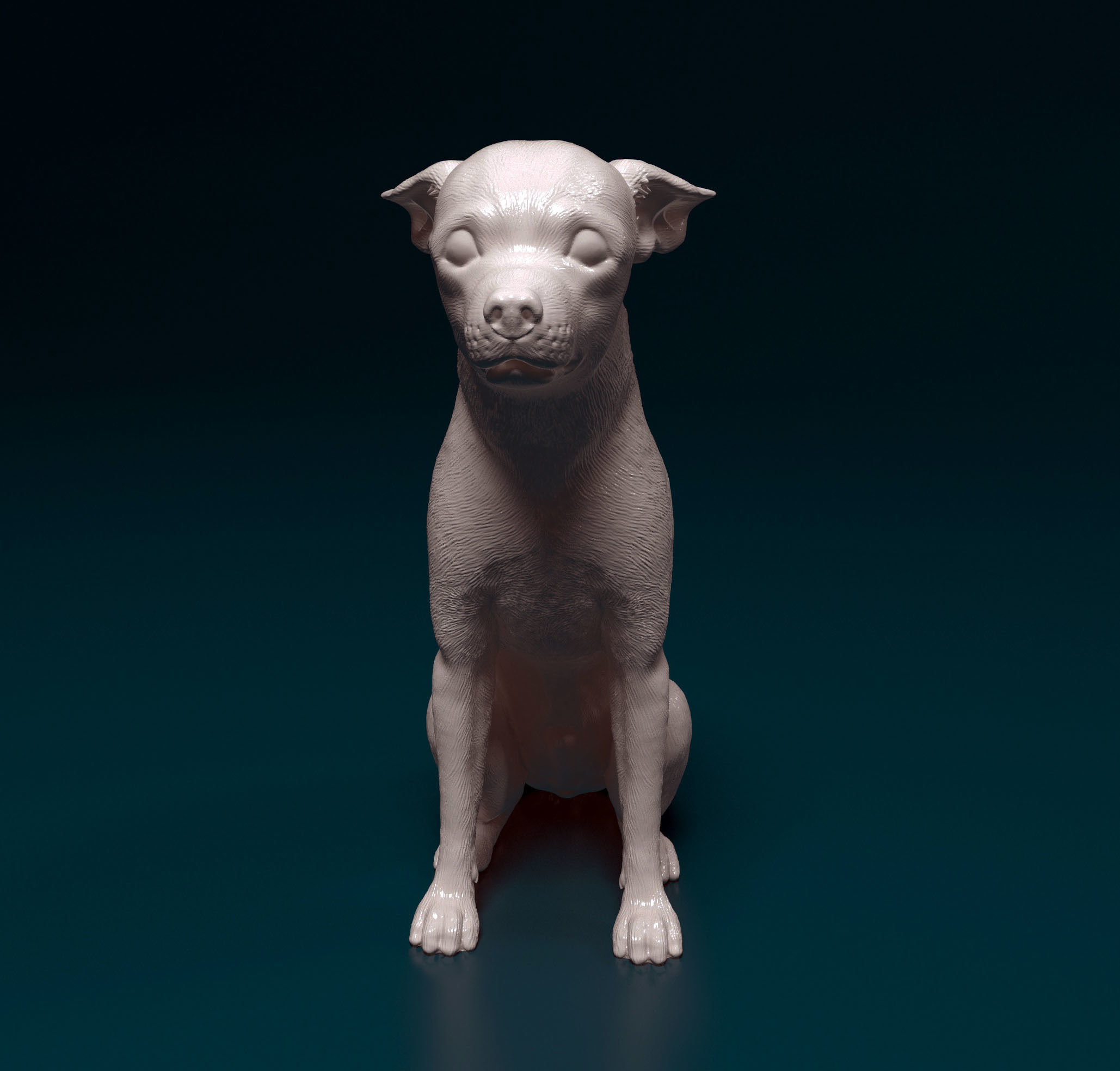 Toy terrier sitting 3D print model_8
