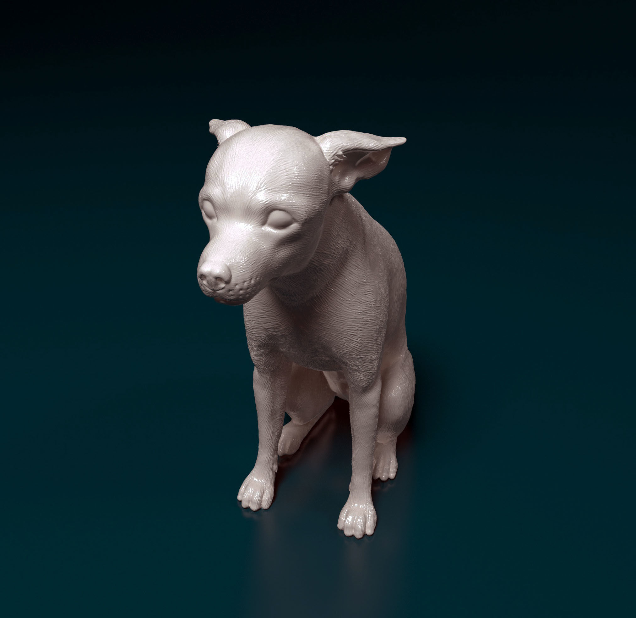 Toy terrier sitting 3D print model_7