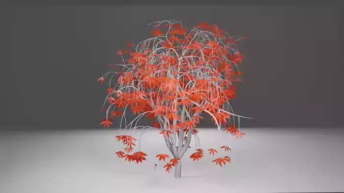 Red Leaves tree Blend OBJ 3D Model  Free 3D model