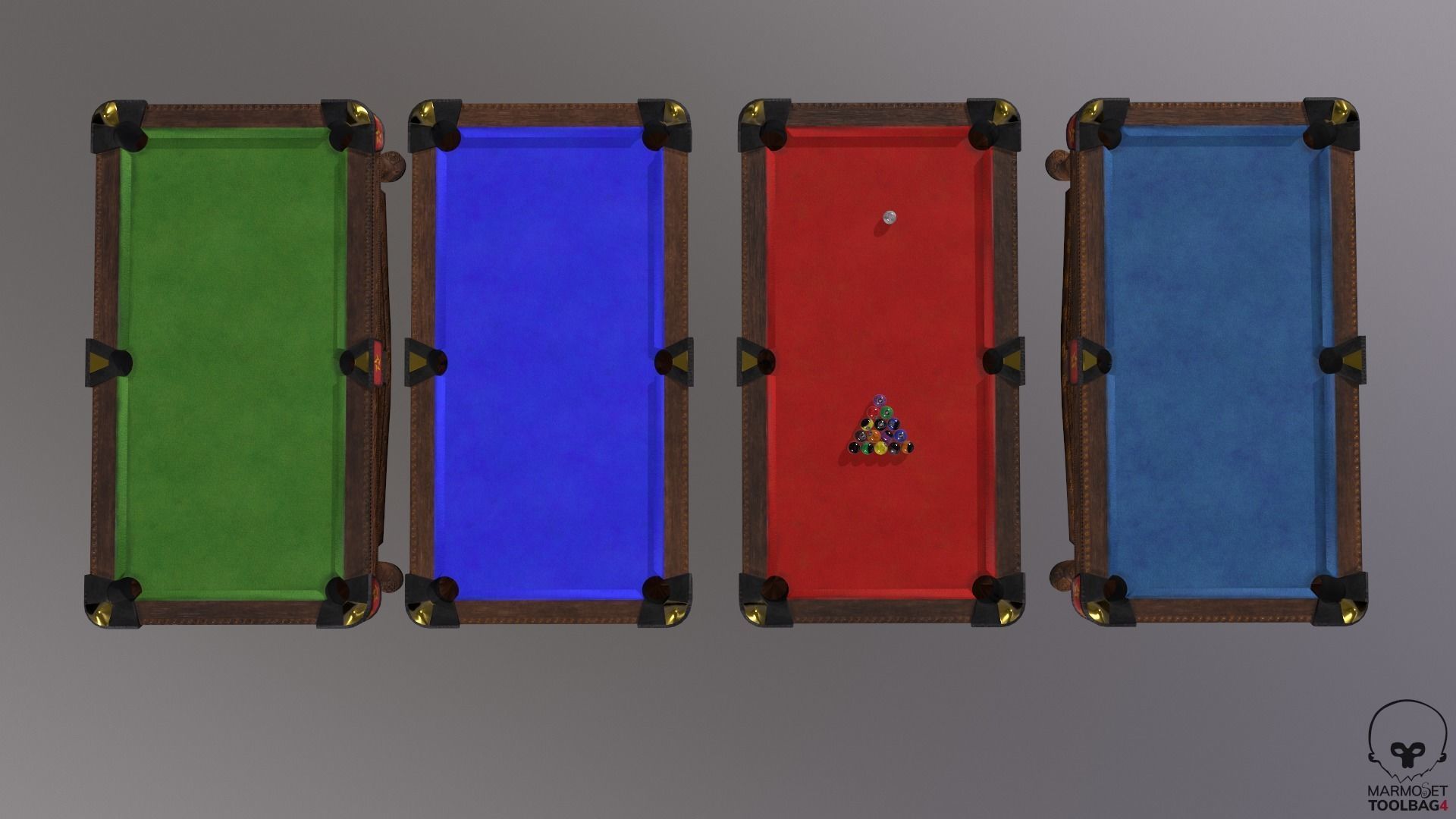 Billiards pool table Low-poly 3D model_18