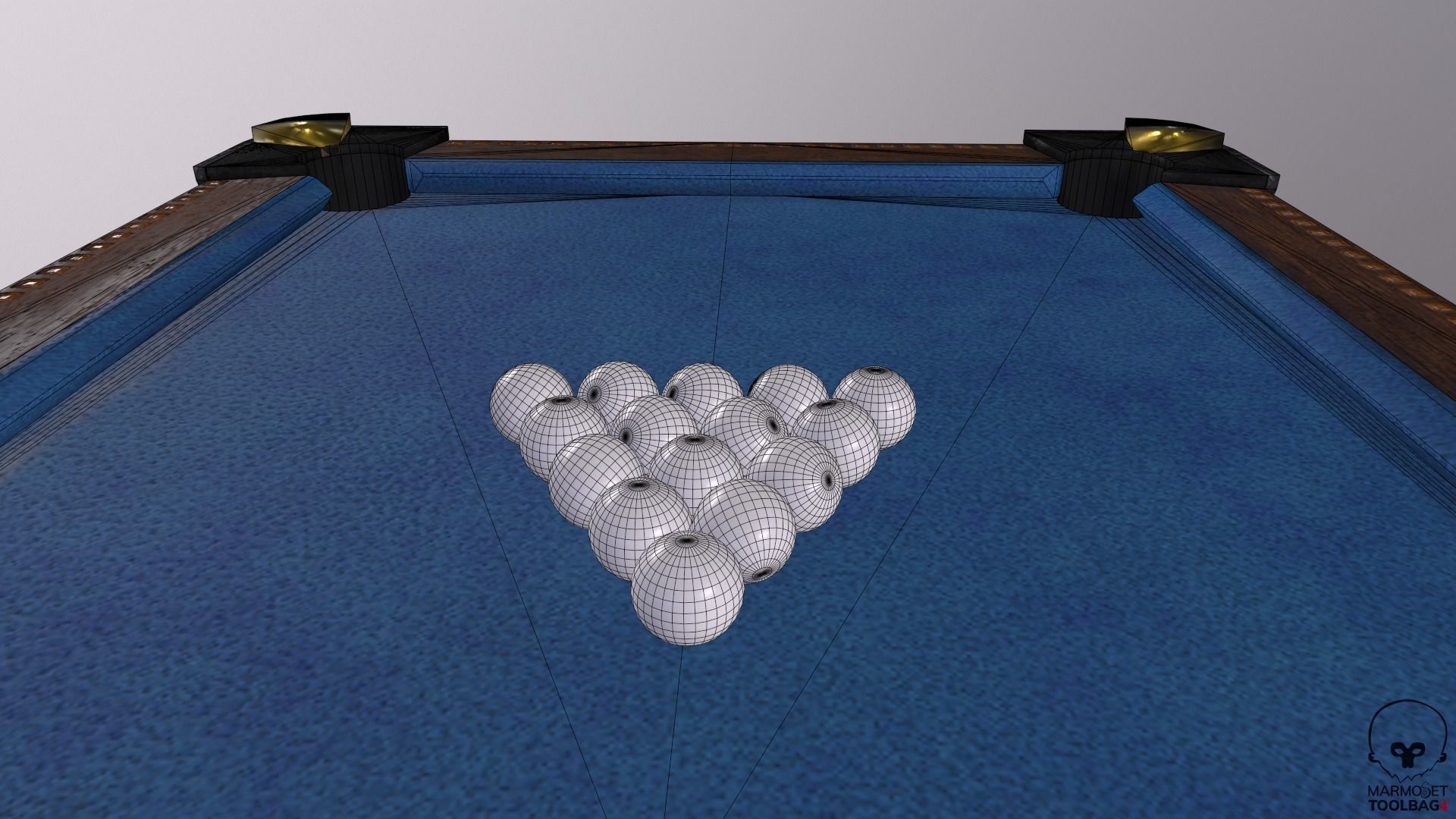 Billiards pool table Low-poly 3D model_27