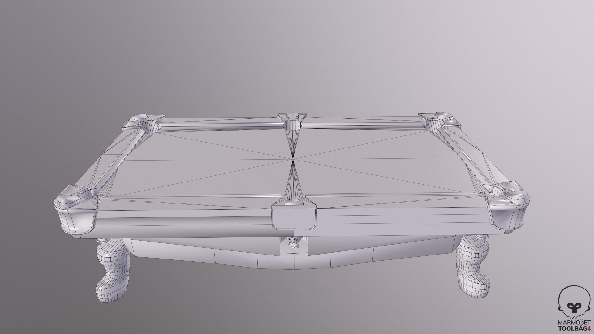 Billiards pool table Low-poly 3D model_24
