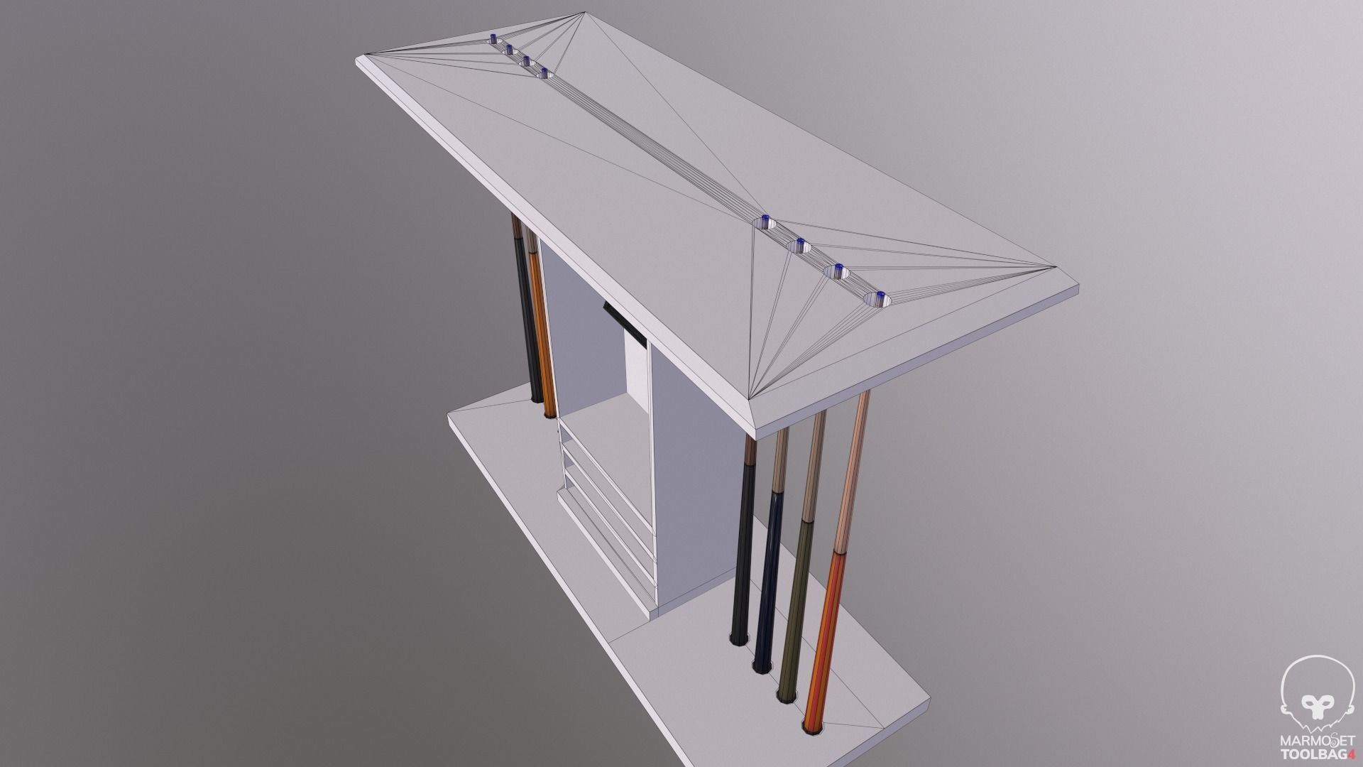 Billiards pool table Low-poly 3D model_29