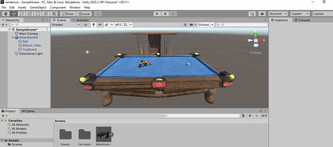 Billiards pool table Low-poly 3D model_23