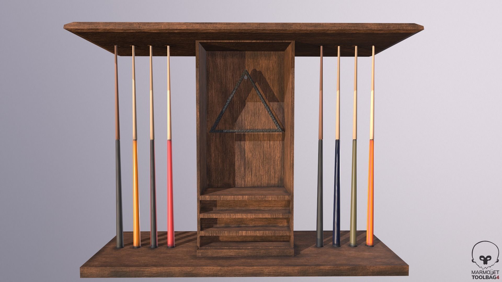Billiards pool table Low-poly 3D model_7