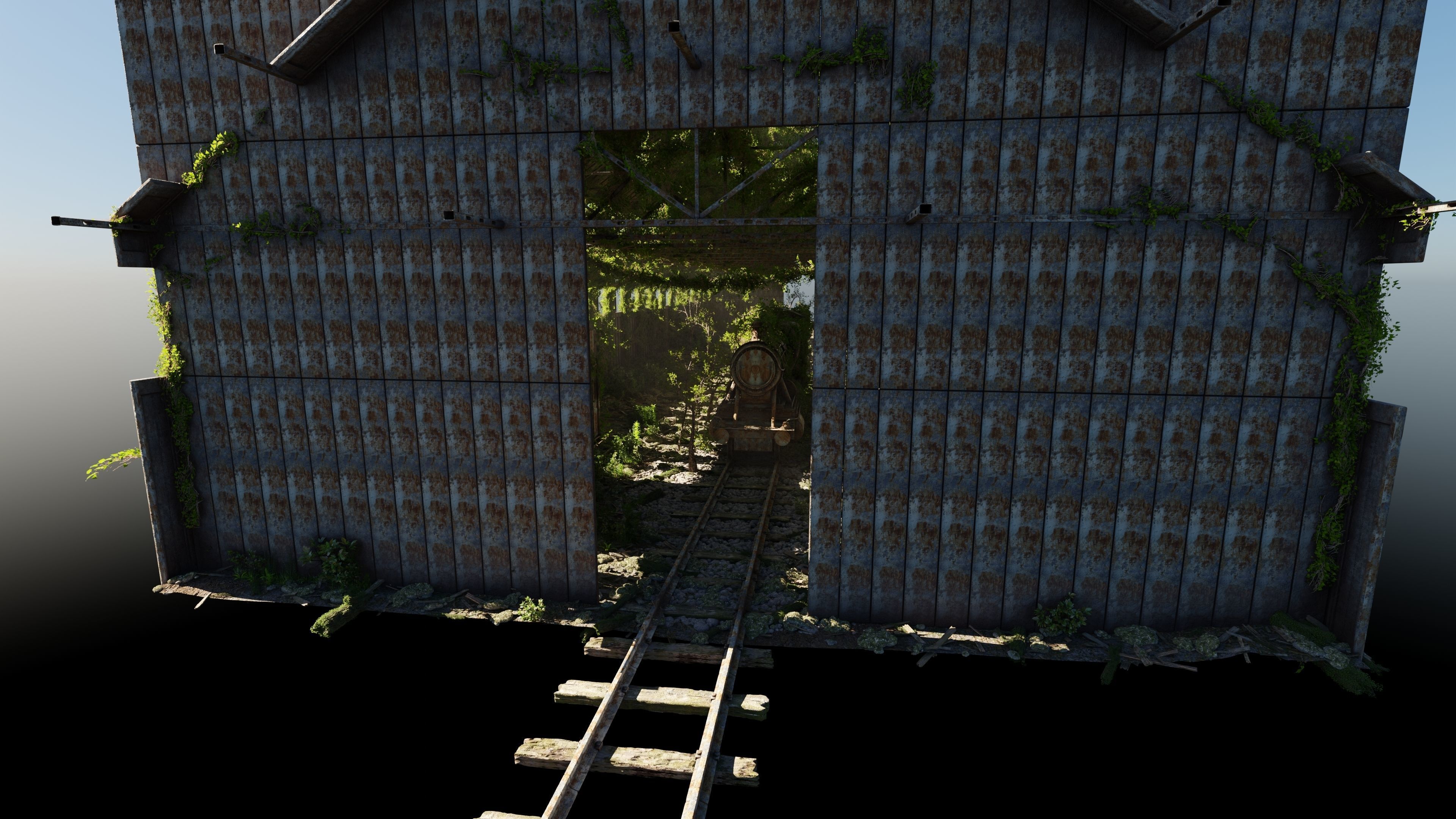 Abandoned Train Scene 3D model_11