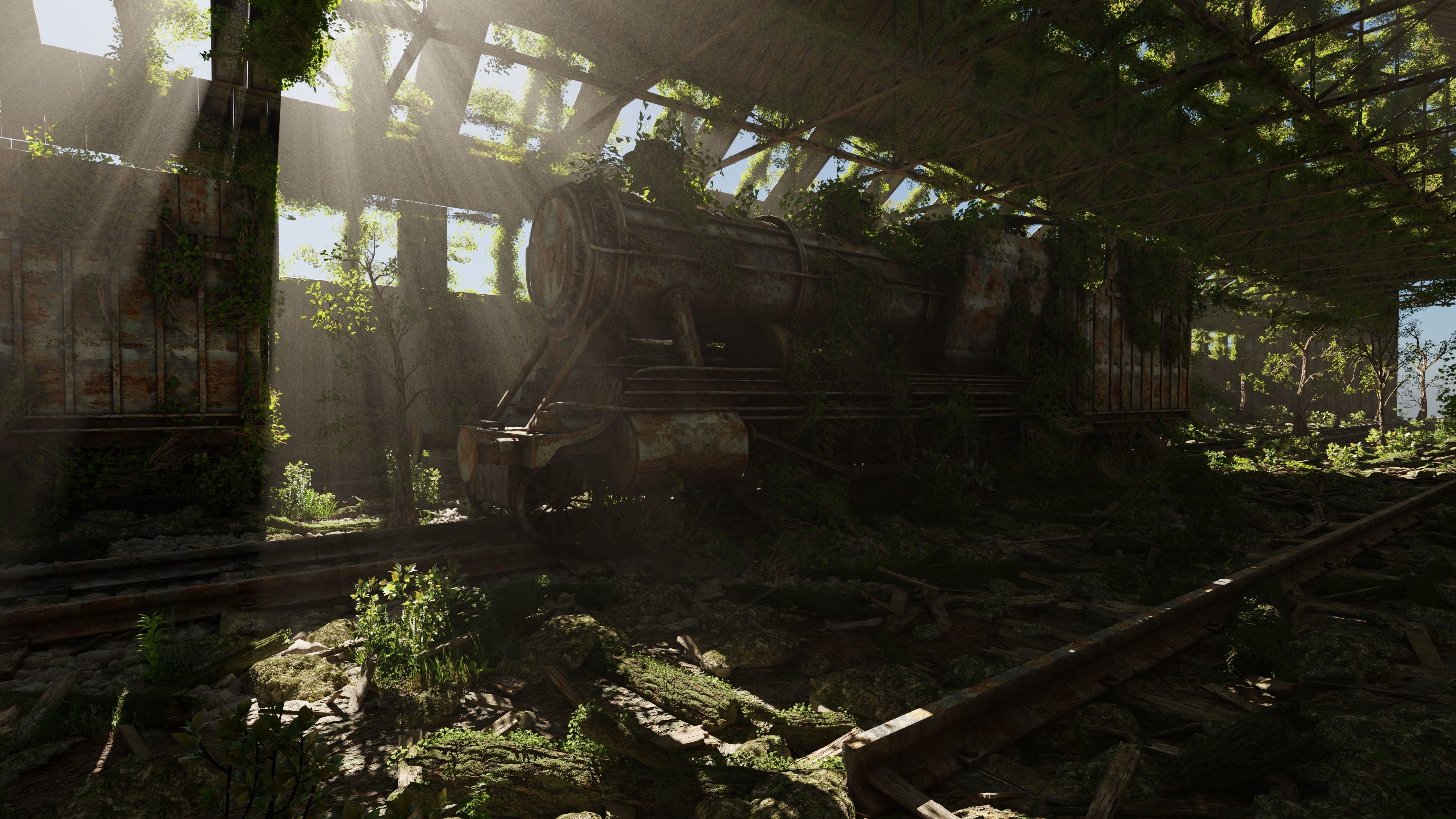 Abandoned Train Scene 3D model_1
