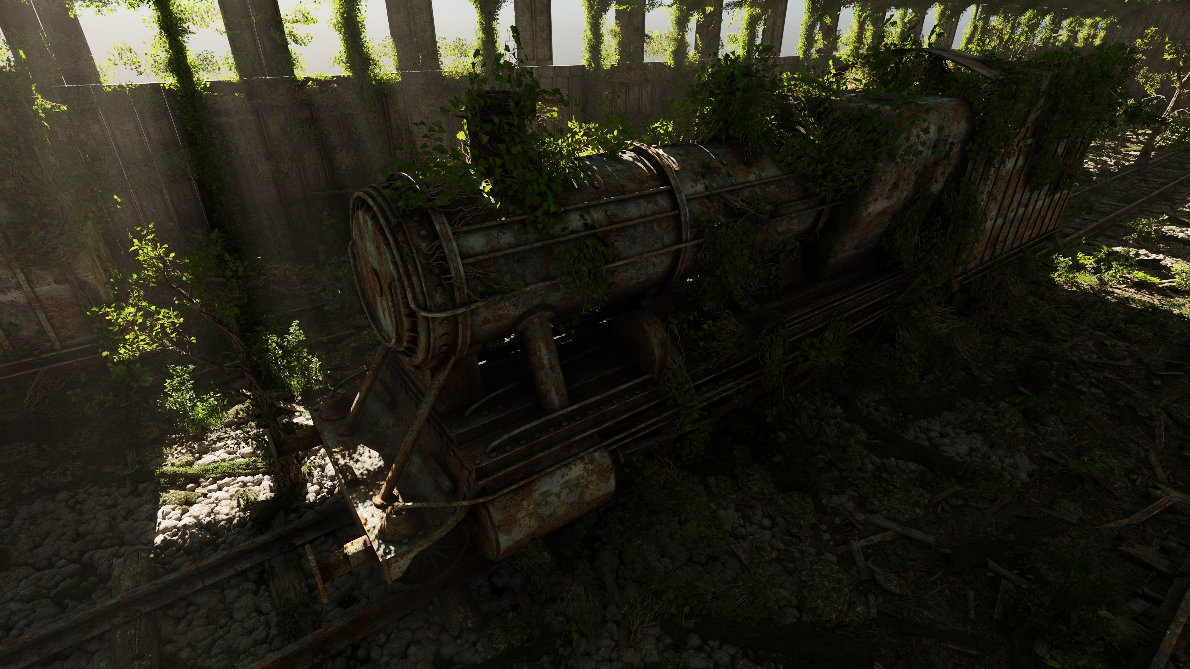 Abandoned Train Scene 3D model_2