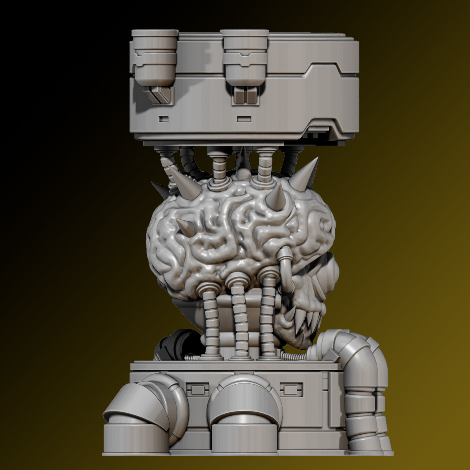 Angry Brain 3D print model_6