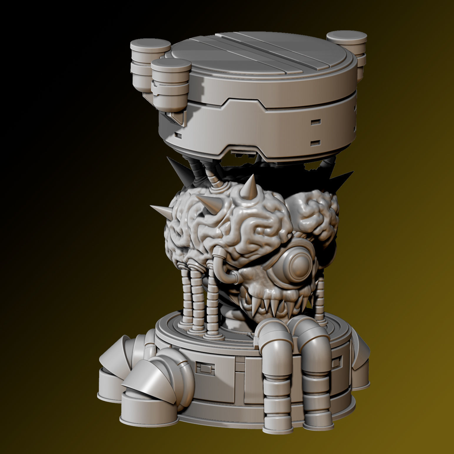 Angry Brain 3D print model_4