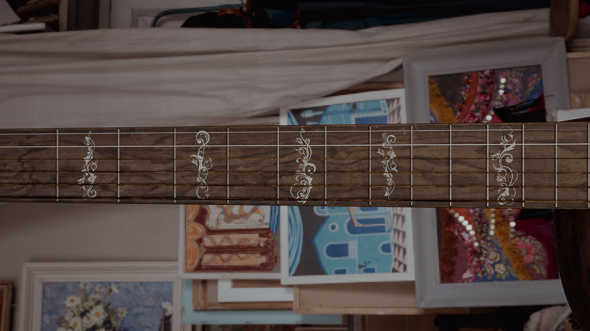 Realistic Acoustic Guitar - Custom Design 3D model_5