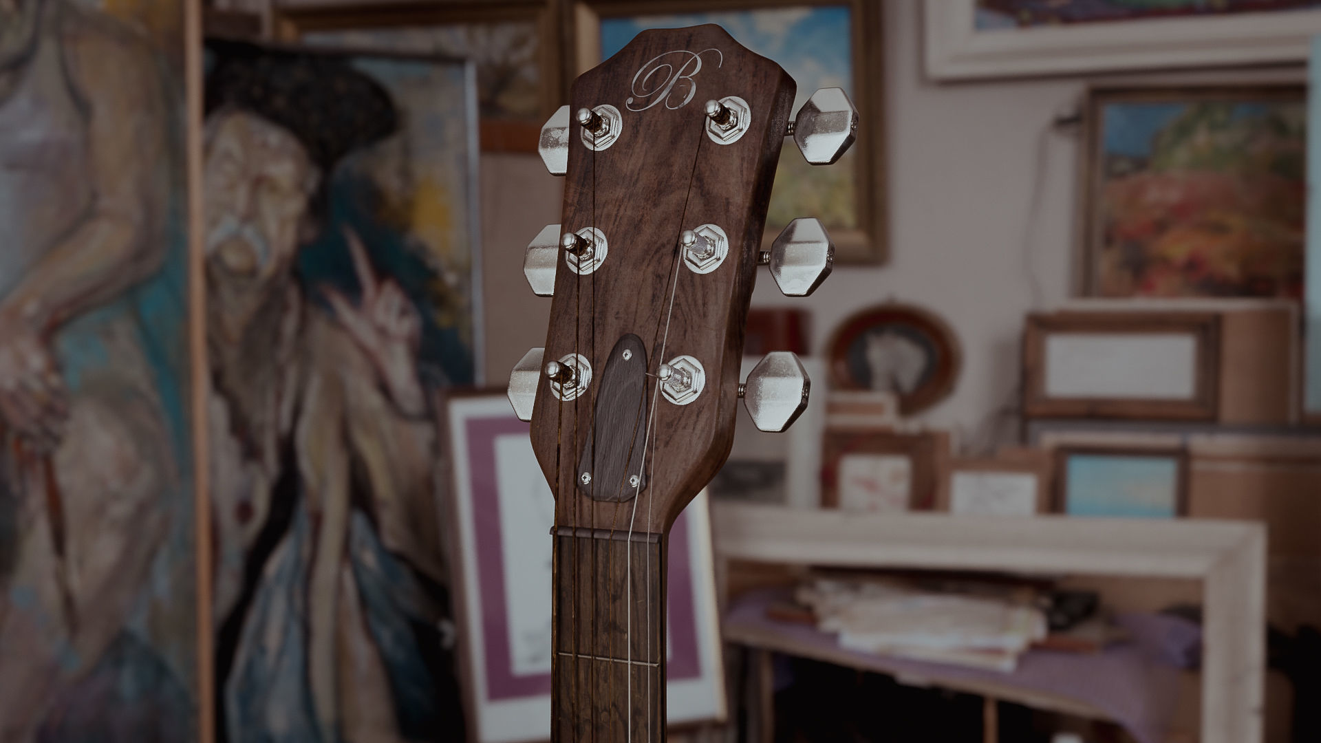 Realistic Acoustic Guitar - Custom Design 3D model_4