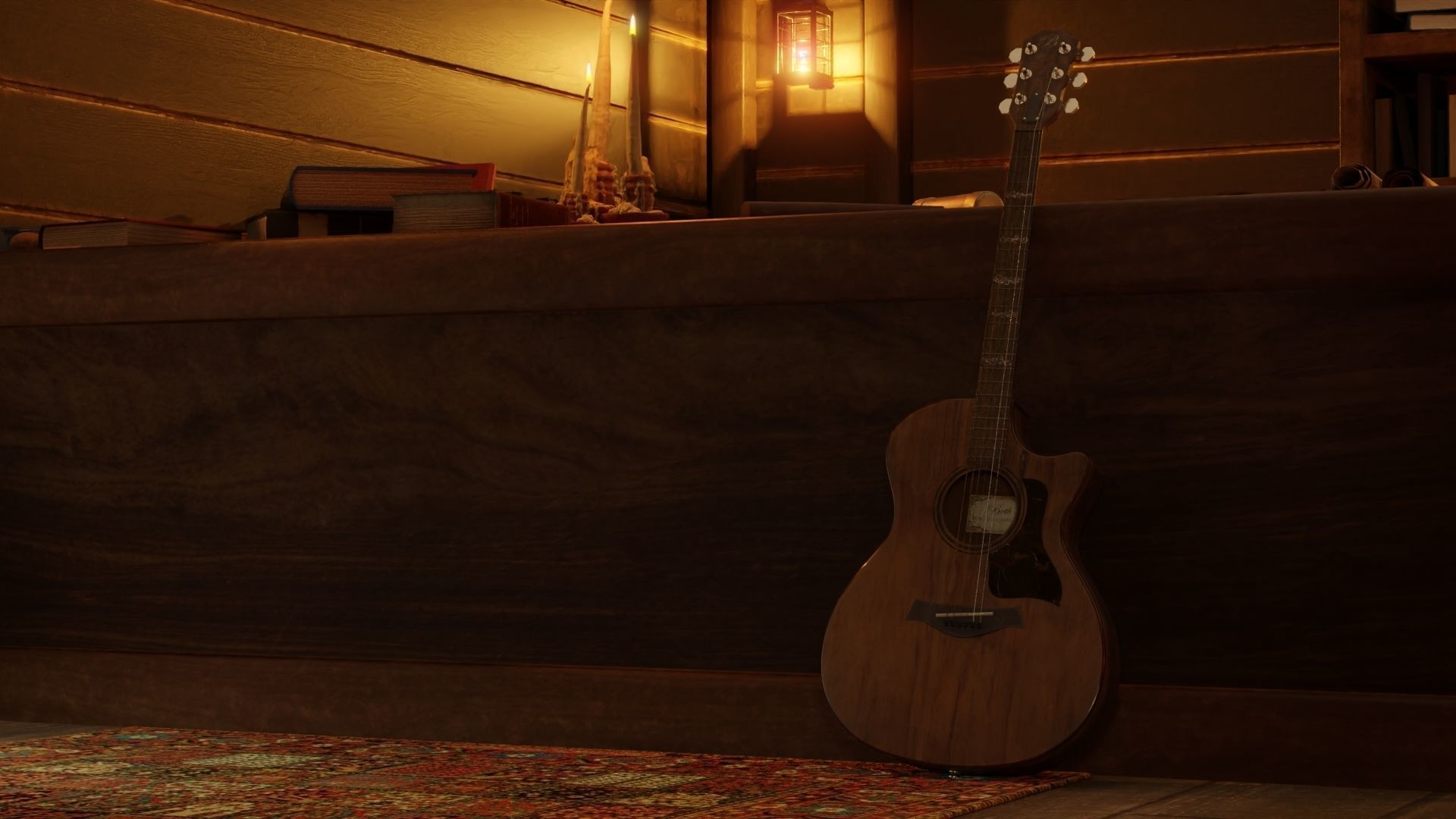 Realistic Acoustic Guitar - Custom Design 3D model_7