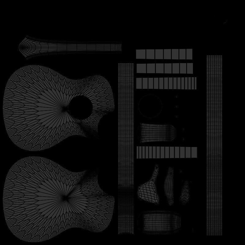 Realistic Acoustic Guitar - Custom Design 3D model_8