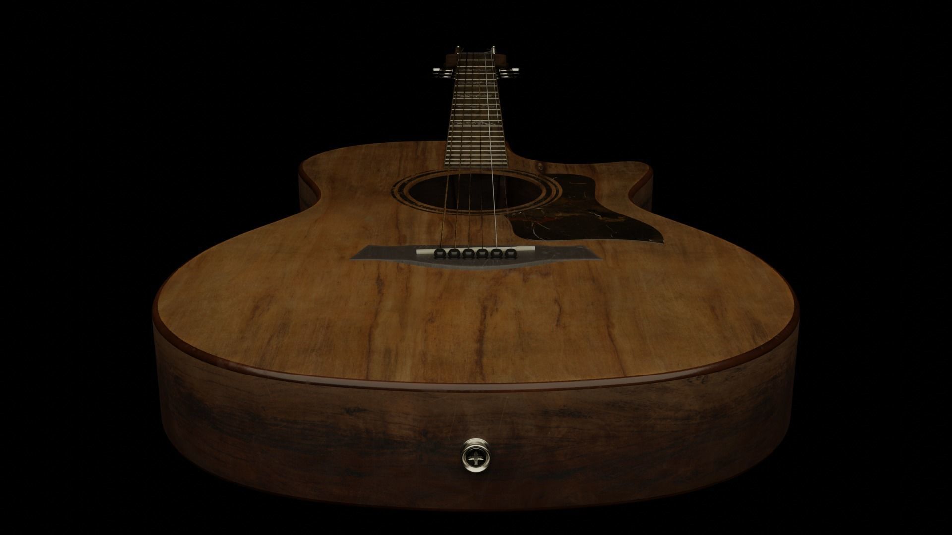 Realistic Acoustic Guitar - Custom Design 3D model_6