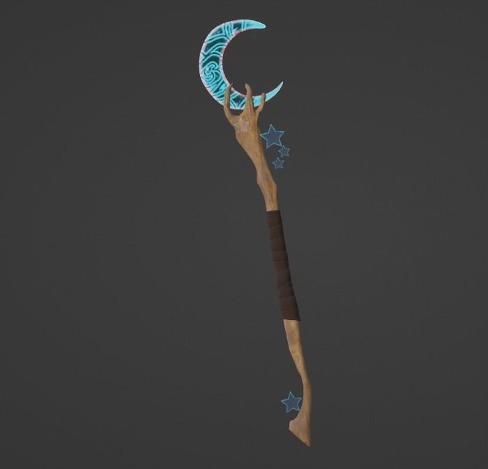 Staff Set Animated Low-poly 3D model_10