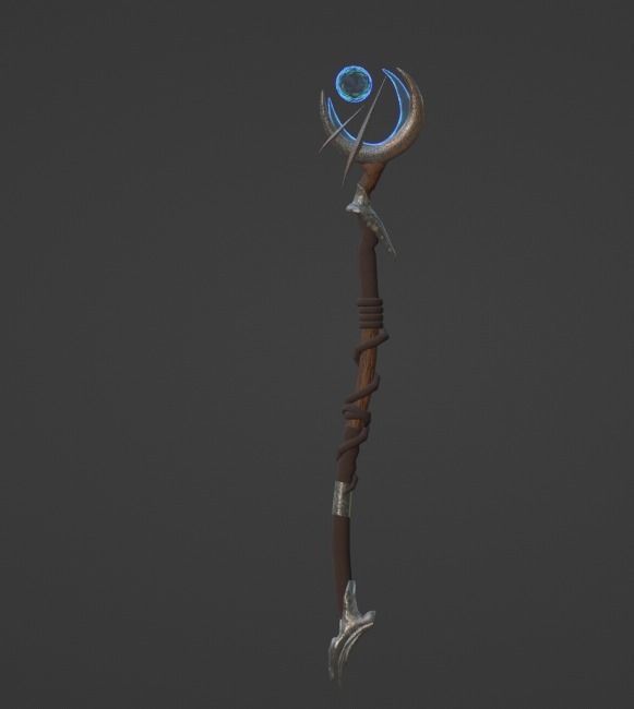 Staff Set Animated Low-poly 3D model_16