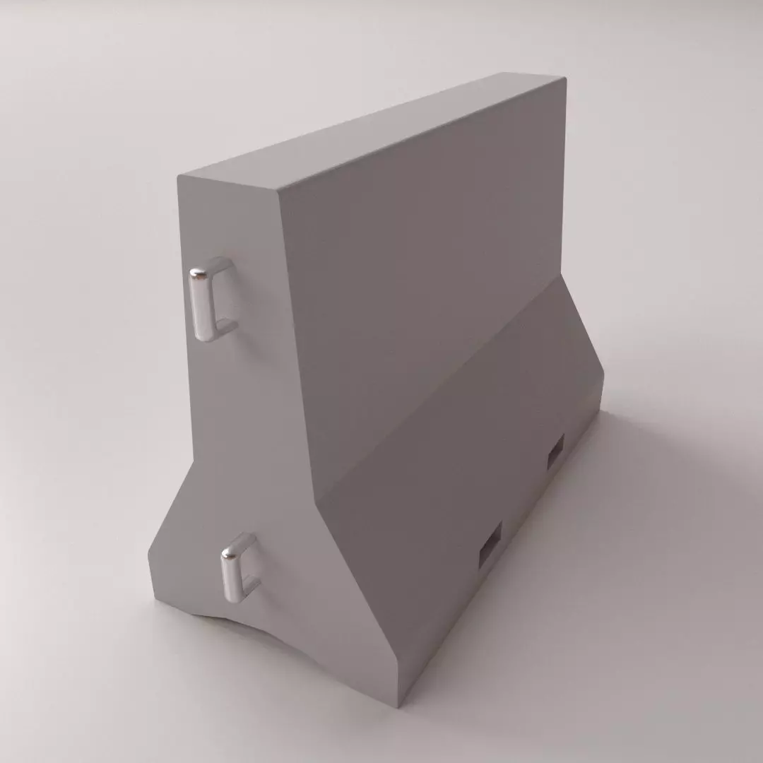Concrete Barricade 3D model_0