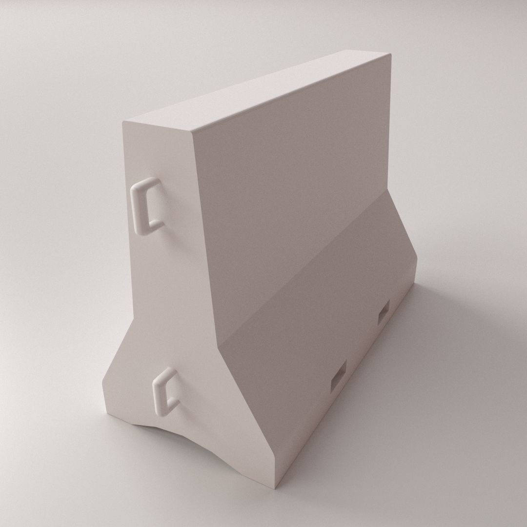 Concrete Barricade 3D model_3